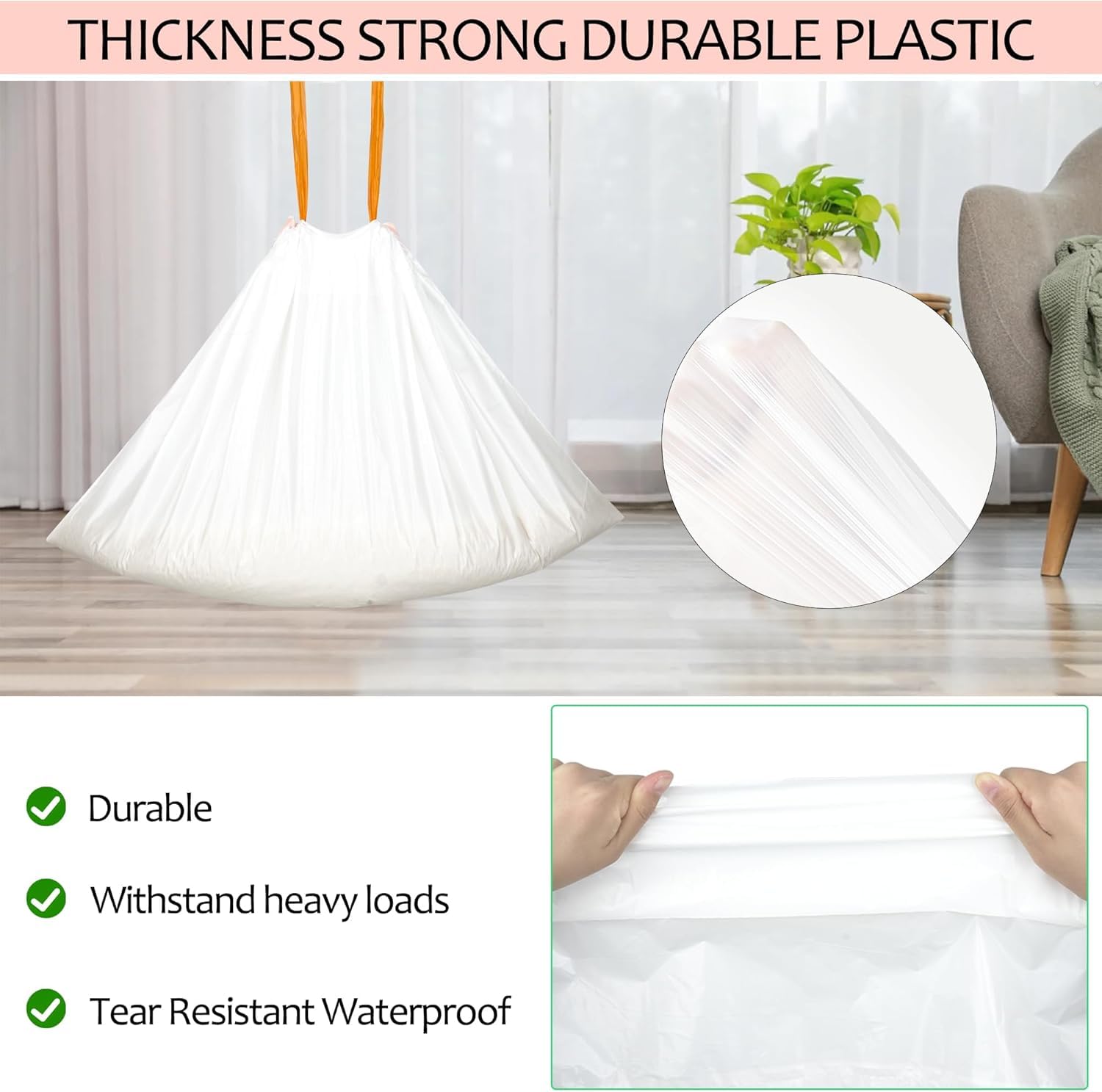 Naielfopet 20 Count 41'' X 19'' Extra Large Litter Box Liners, Disposable Durable And Heavy Duty Drawstring Cat Litter Pan Liner