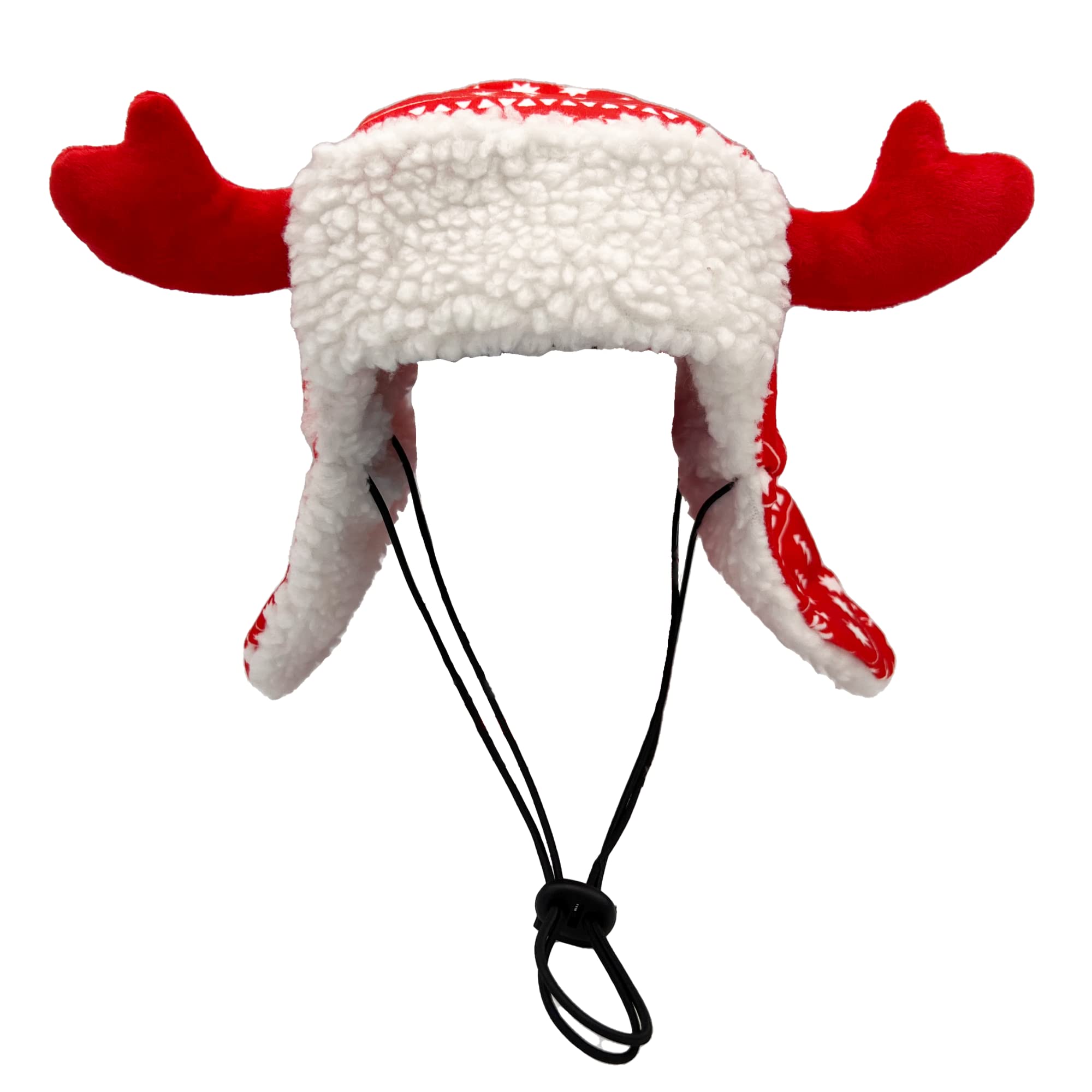Huxley & Kent Pet Hat | Antler Red Fairisle (Medium) | Festive Christmas Holiday Accessory For Dogs/Cats | Holiday Pet Hat | Snu