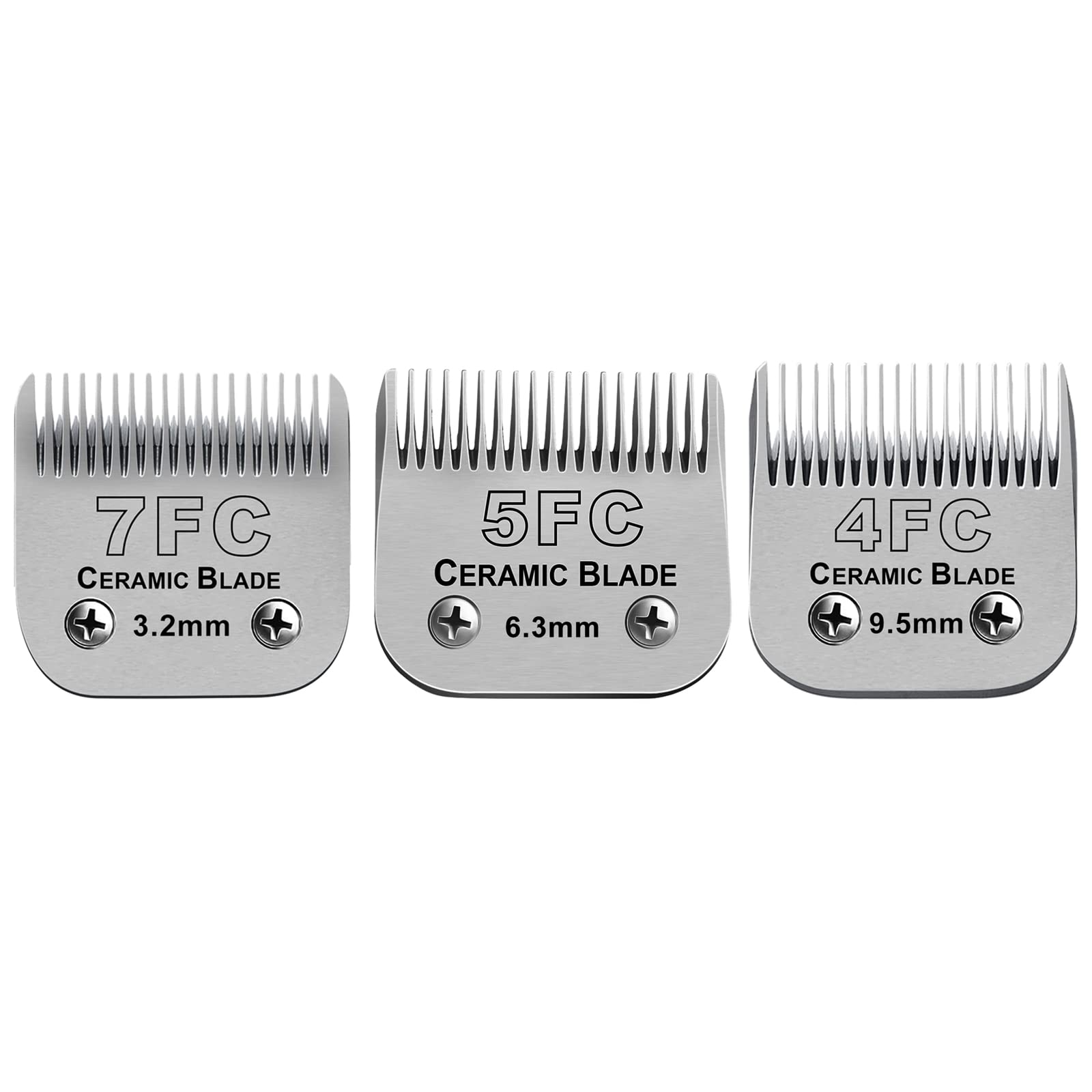 Size 7FC/5FC/4FC Detachable Pet Dog Grooming Clipper Ceramic Blades set,Compatible with Andis,Oster A5,Wahl KM Series Clippers,C