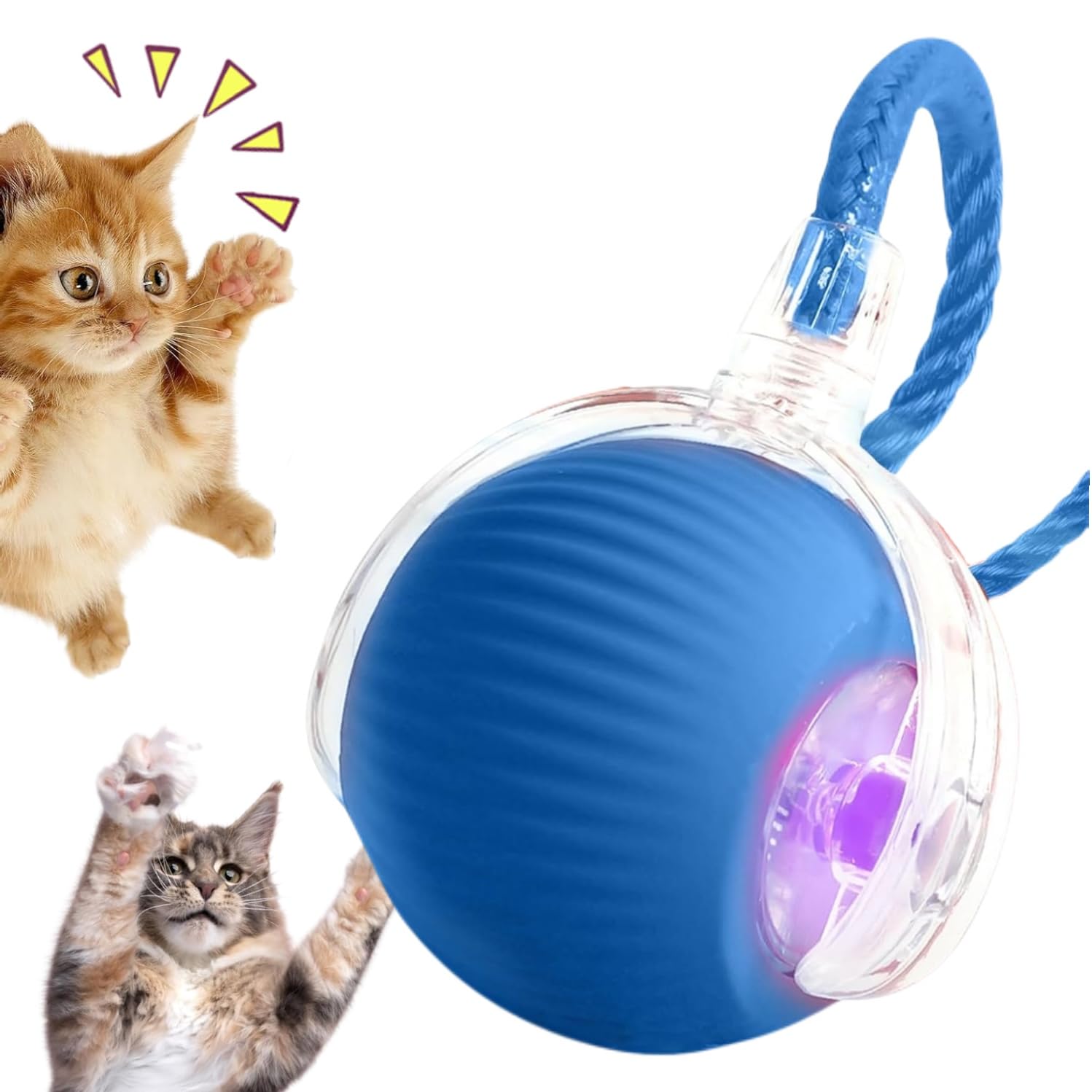 Amatffug Interactive Cat Toy,Electric Dog Balltoy,Cat Toys For Indoor Cats,Chewie Viral Dog Ball,Adjustable Sports Rolling Toy,E