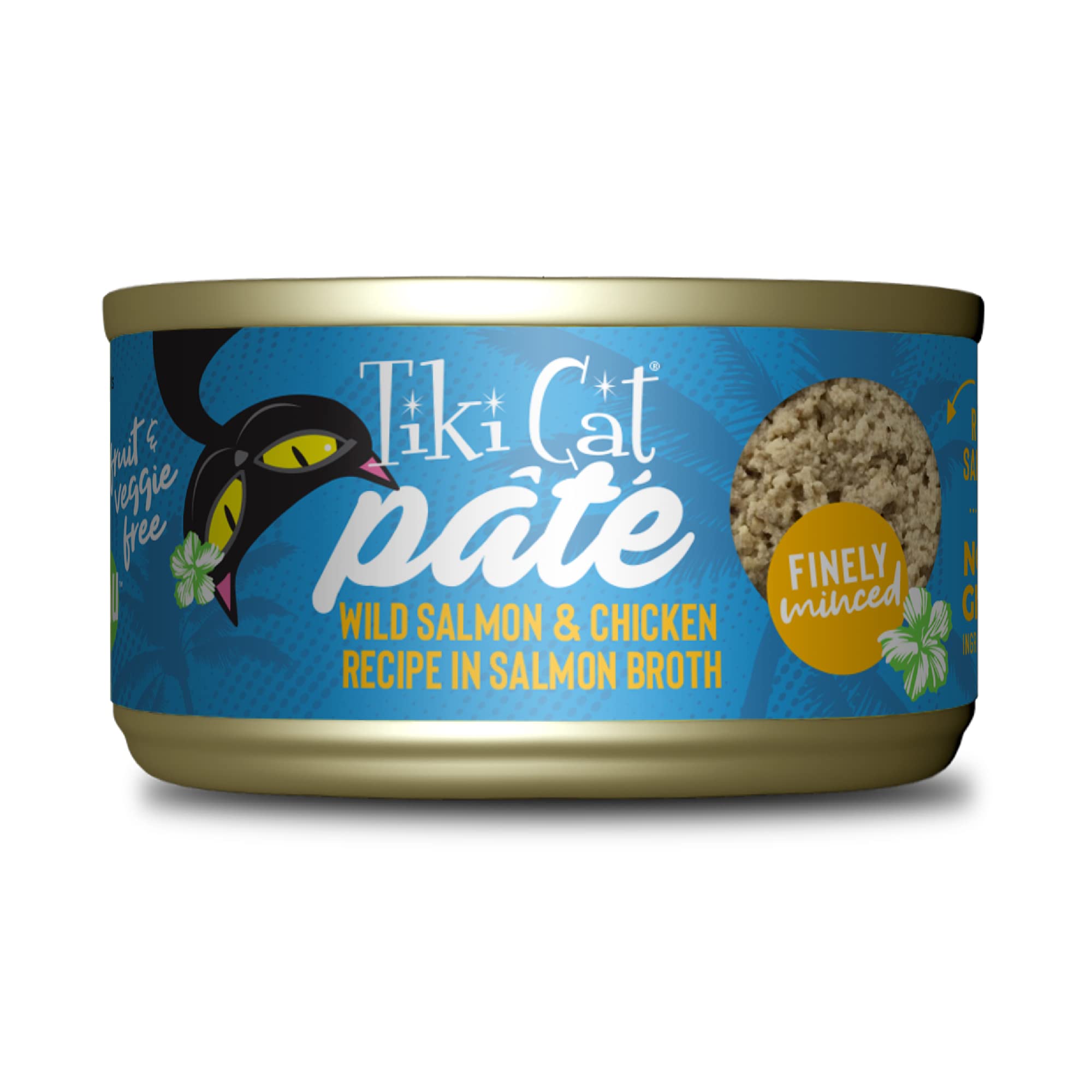Tiki Cat Luau Pt  , Wild Salmon & Chicken Recipe in Salmon Broth, Grain-Free Balanced Nutrition Wet Canned Cat Food, for All Lif