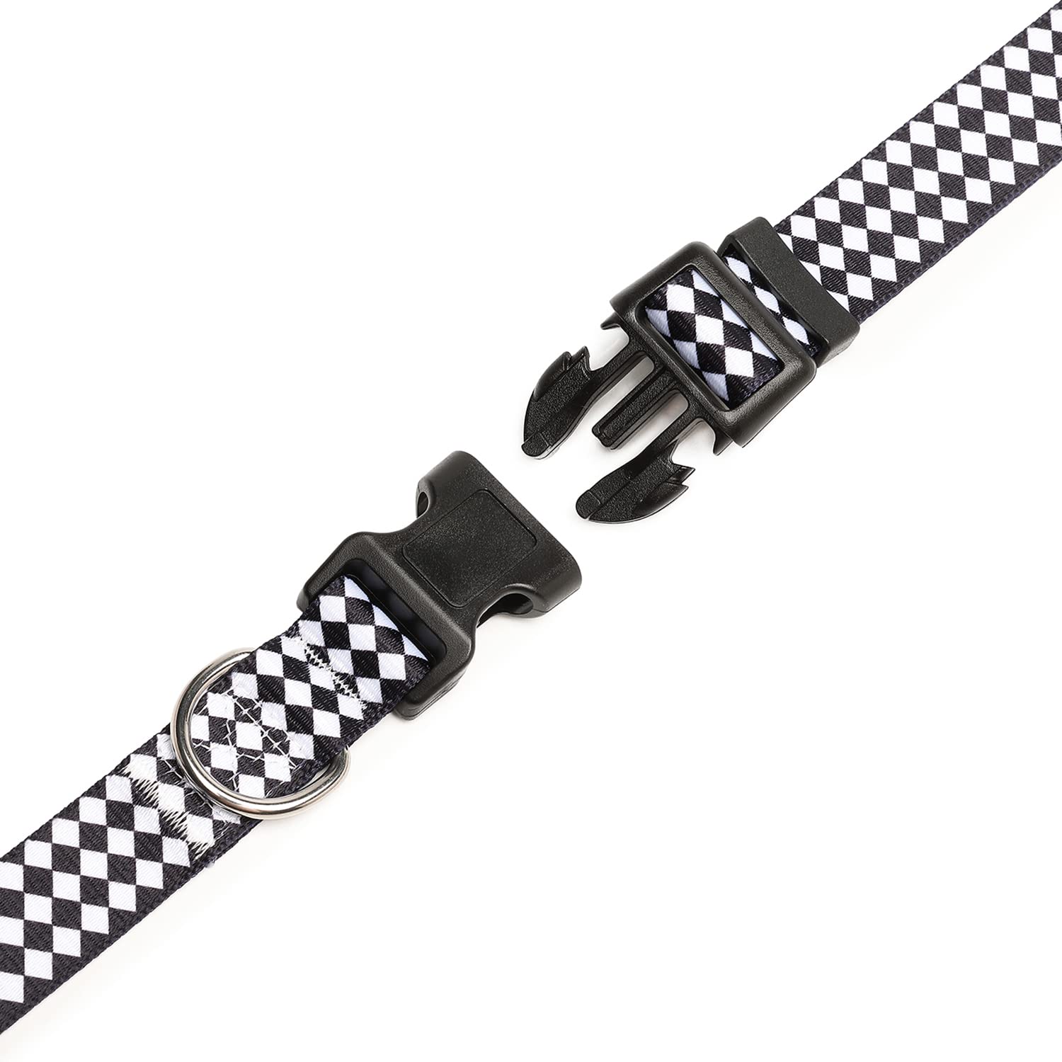 Mercano Adjustable Dog Collar - Special Design Patterns, Soft Nylon Comfortable Durable Pet Collar For Small Medium Large Dogs (L, Rhomb)