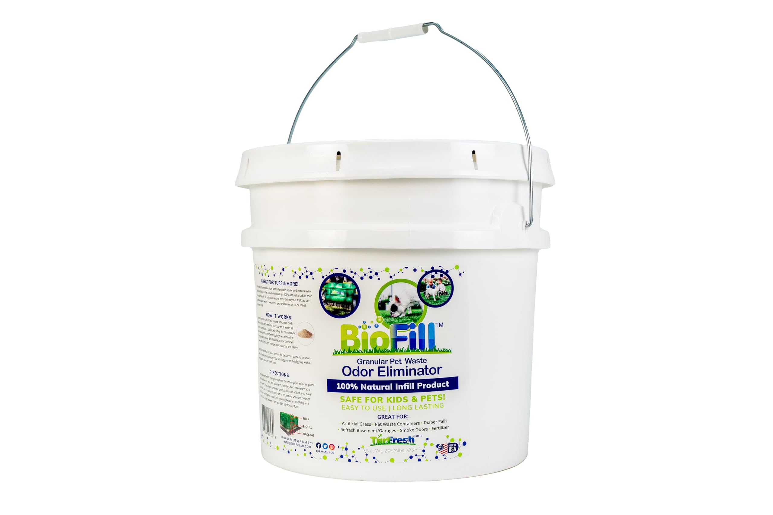 Biofill Pet Deodorizer Granular Infill For Artificial Grass Turf  All Natural Dog Urine Neutralizer  Outdoor Use 3.5 Gallon Pail -Like New
