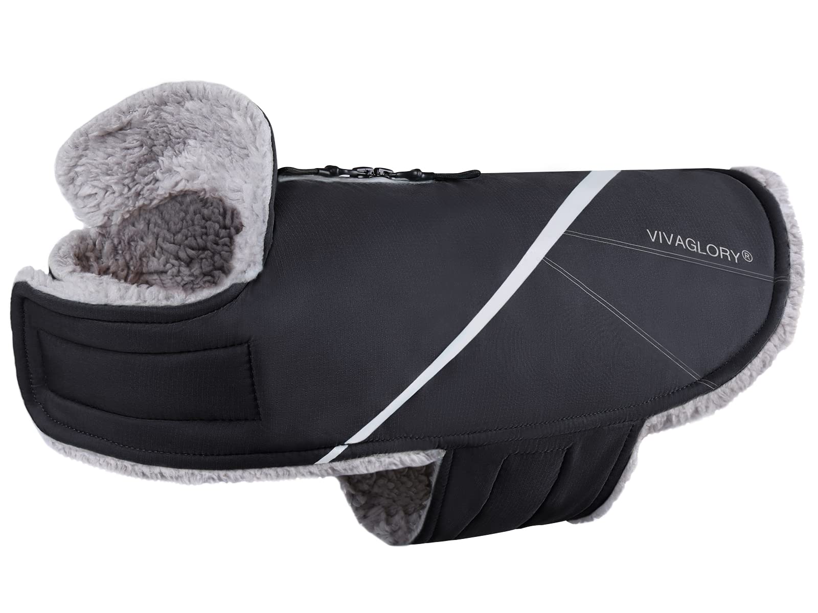 Vivaglory Cold Weather Dog Coats, Warm Dog Fleece Vest Jacket With Two-Way Zipper Opening, Dog Coats Pet Jacket With Fleece Lini