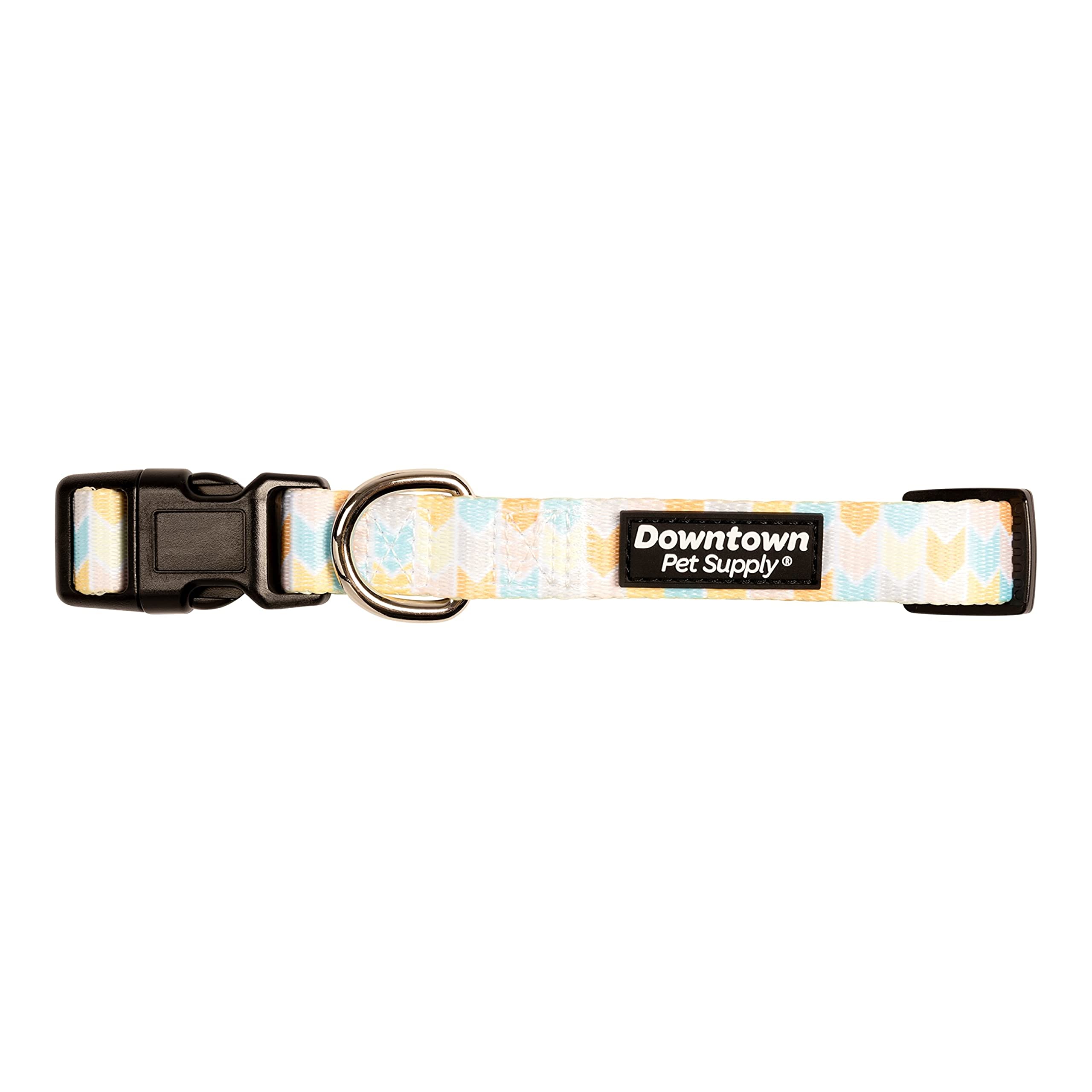 Downtown Pet Supply - Best & Fancy Adjustable Dog Collar - Lightweight With Quick Buckle & D-Ring - Hand Wash Safe - Chevron - L