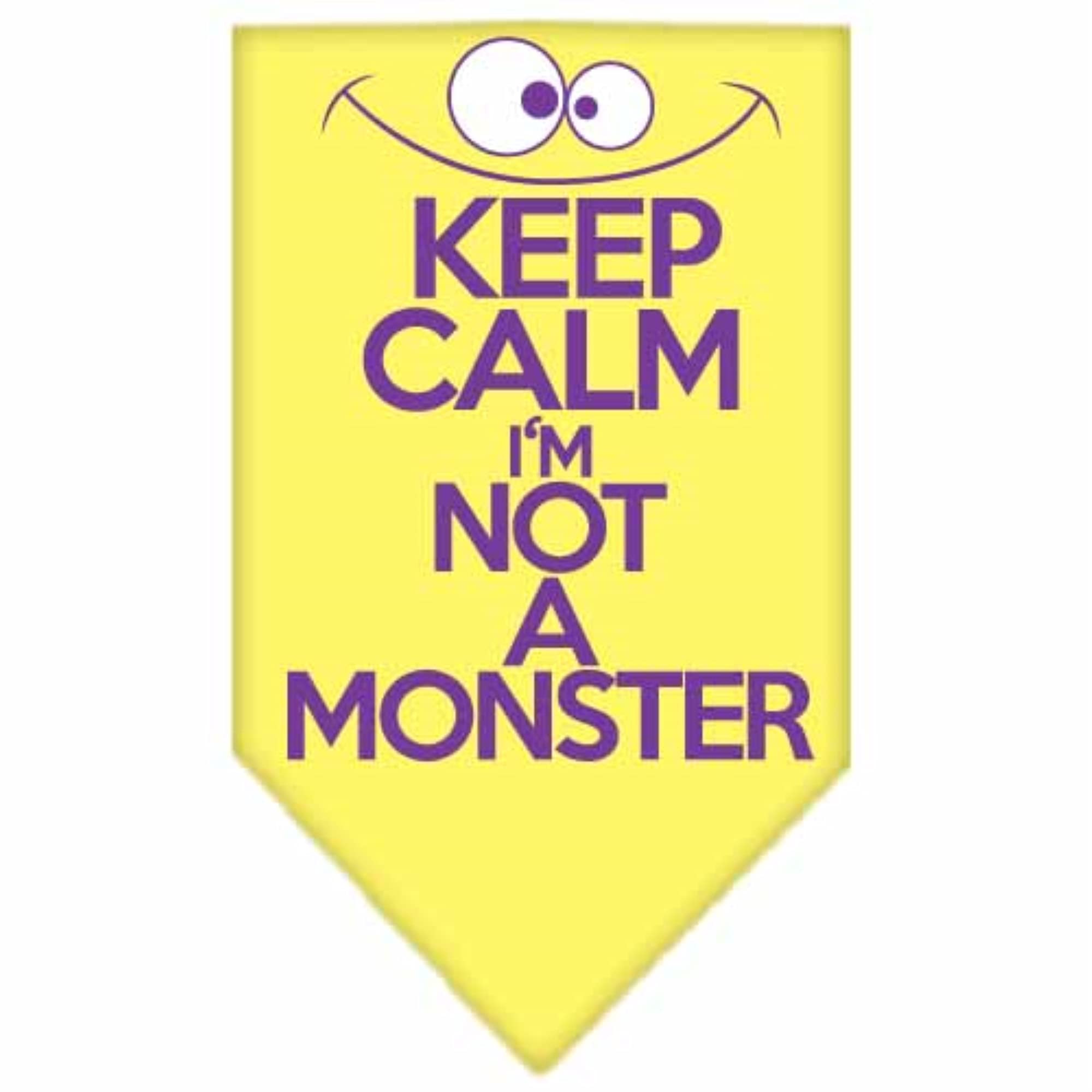 Mirage Pet Products Keep Calm Screen Print Bandana mall, Yellow, Small