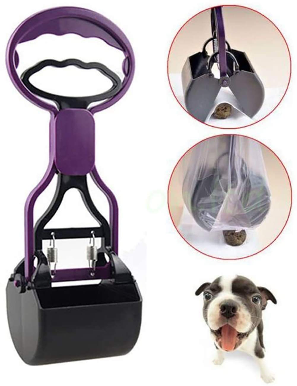 Pet Pooper Scooper For Dogs Cats Non-Breakable High Strength Material Durable Spring Easy Pick Up Grass Gravel Jaw Claw Rake For