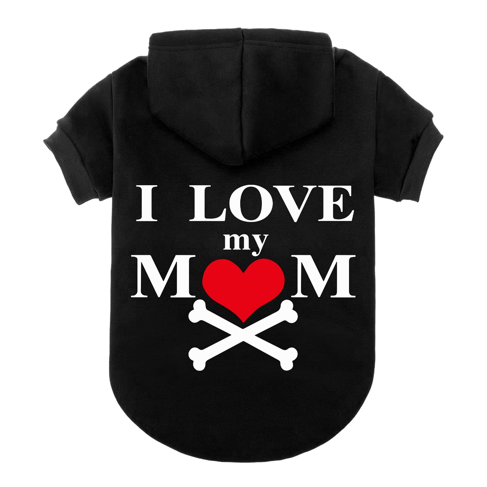 Expawlorer Dog Hoodie-Soft And Warm Dog Sweaters, Pet Clothes Autumn Winter Coat Sweatshirt With I Love My Mom Print For Puppy,C
