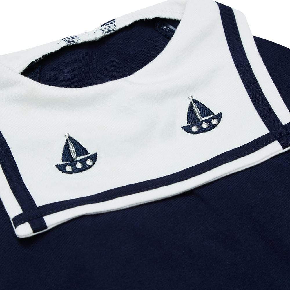 Blueberry Pet Soft & Comfy Summer Vacation Beach Cotton Dog T-Shirts, Navy Blue, 2 Pack, Sailor Suit Shirts Tank Top Clothes, Ba