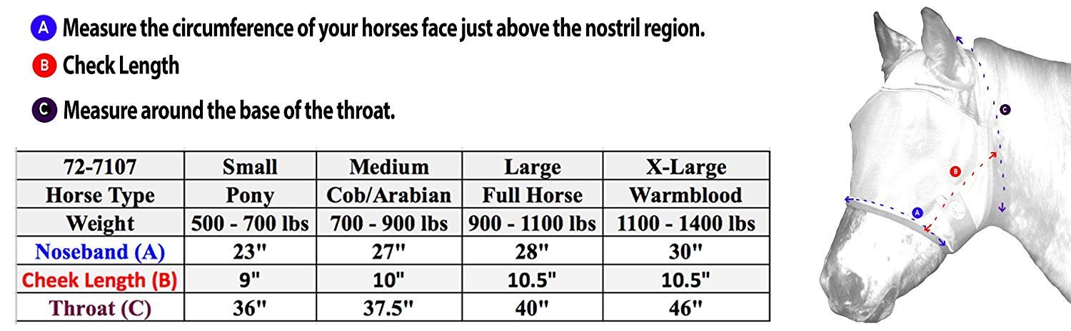 Derby Originals Reflective Mesh Fly Mask with 1 Year Warranty No Ears or Nose Cover,Summer Blue,Large (Full/Average),72-7107SB-L