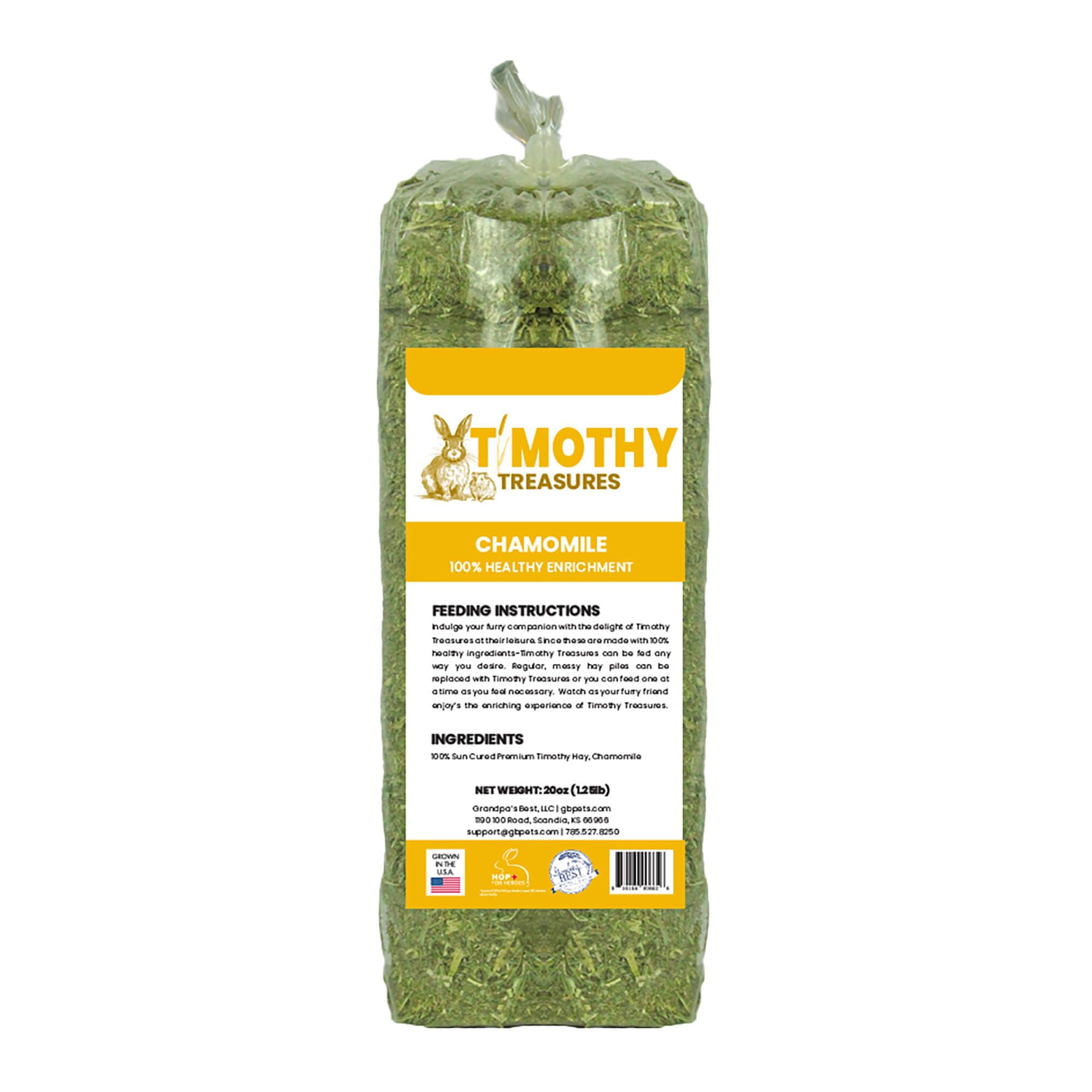 Timothy Treasures, Chamomile Enrichment Hay for Rabbits and Small Animals