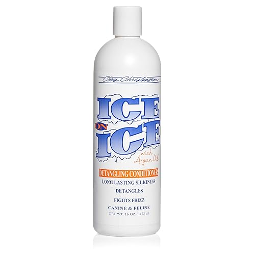 Chris Christensen Ice On Ice Detangling Dog Conditioner, Groom Like A Professional, Dematts, Moisturizes, Creates Long Lasting Silkiness, All Coat Types, Made In Usa, 16Oz
