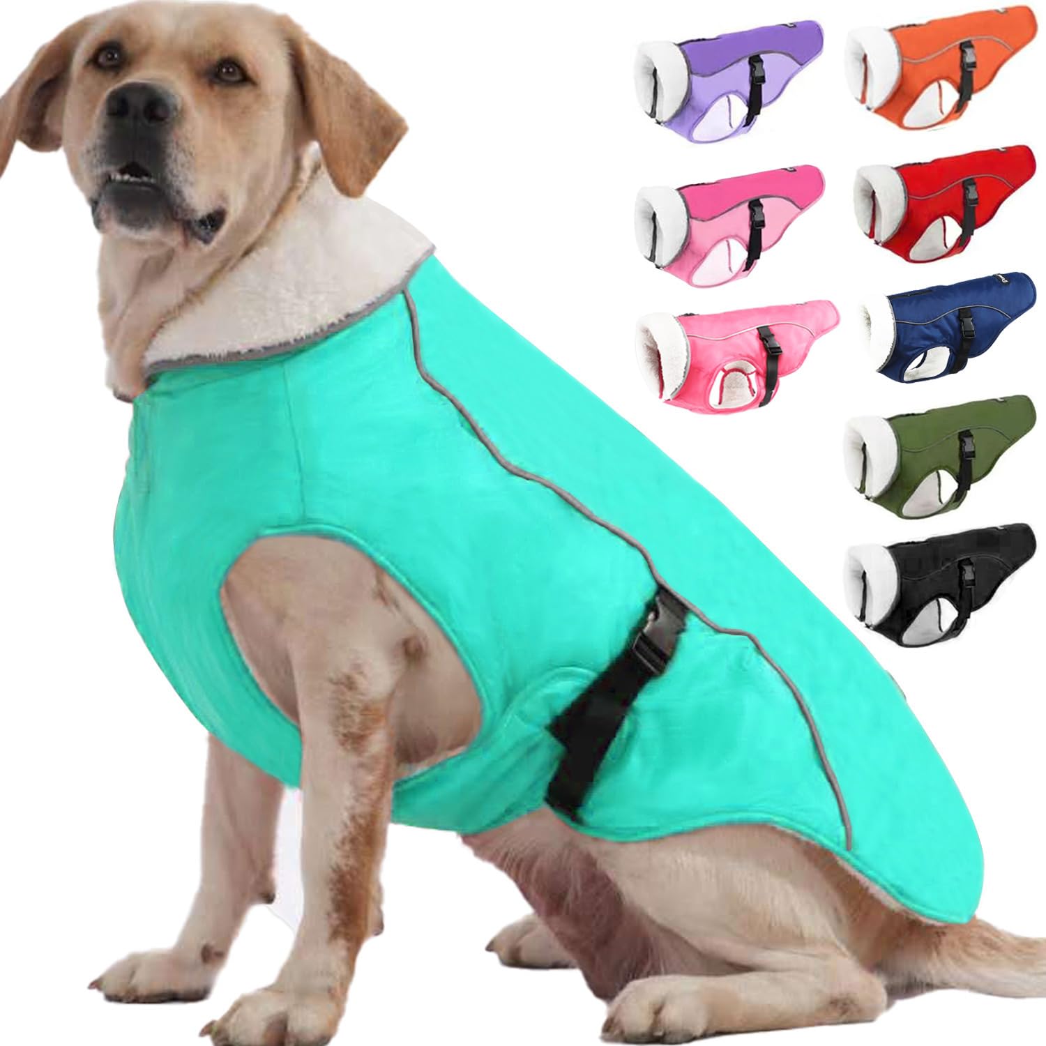 Emust Dog Cold Weather Coats, Fleece Lining Small/Medium/Large Dog Jacket For Winter, Warm Waterproof Dog Winter Clothes For Lar