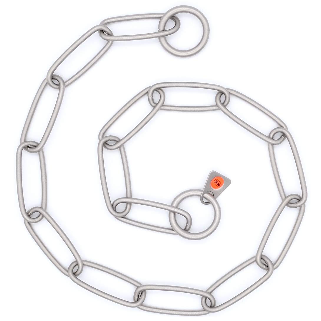 Herm Sprenger - Matt Stainless Steel Scratch Resistant Long Link Fur Saver Dog Collar - Professional Training Collar - Made In G