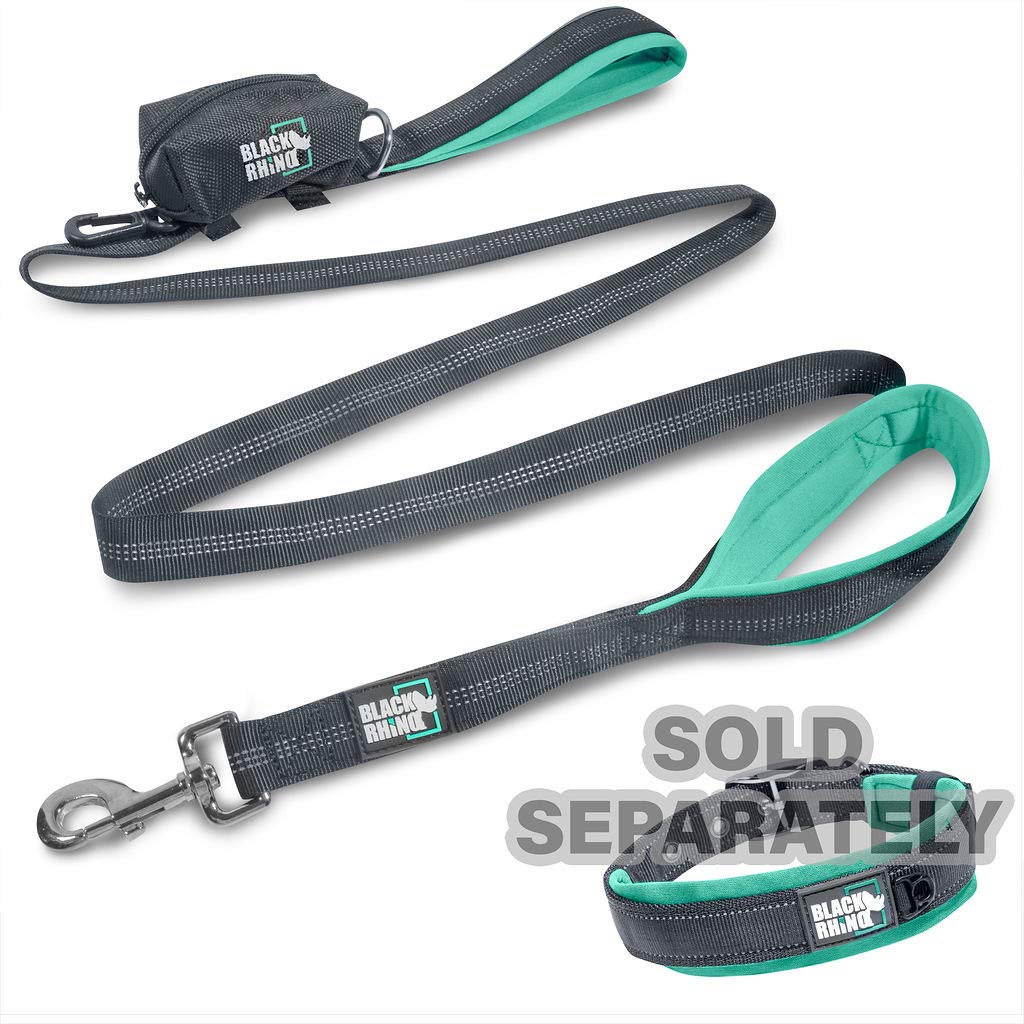 Black Rhino Heavy Duty Dog Leash - 6ft, Pink, Double Handle for Safety Control, Reflective, Ideal for Medium & Large Dogs