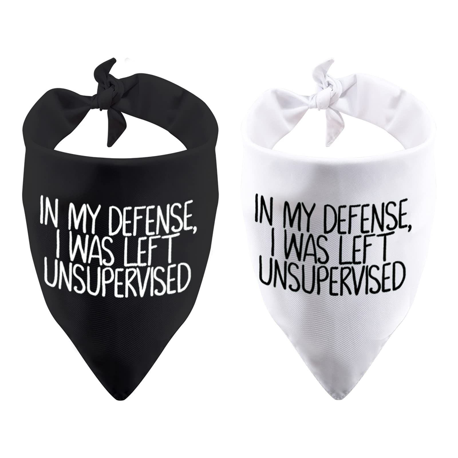 2 Pack Bad Dog Bandana In My Defense I Was Left Unsupervised Dog Bandana (In My Defense)