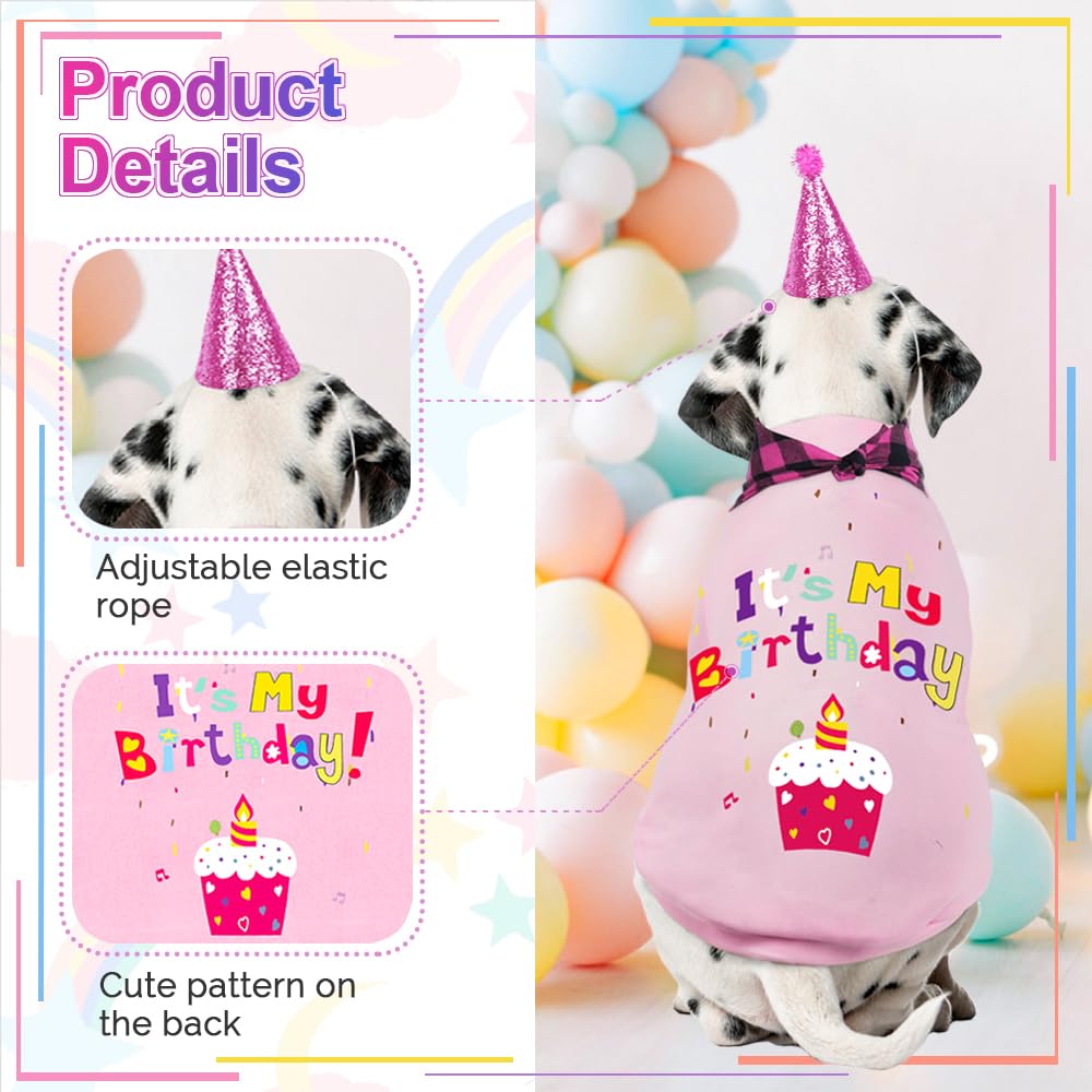 Greenjoy Dog Birthday Party Outfit Decoration Set Supplies - Birthday Bandana, Sweater & Party Hat Gift For Small, Medium & Extr