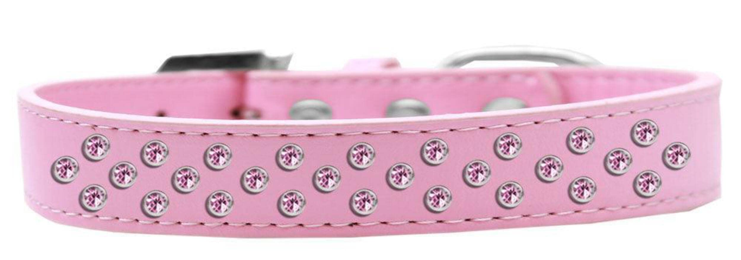 Mirage Pet Products Sprinkles Dog Collar with Light Pink Crystals, Size 18, Bright Pink