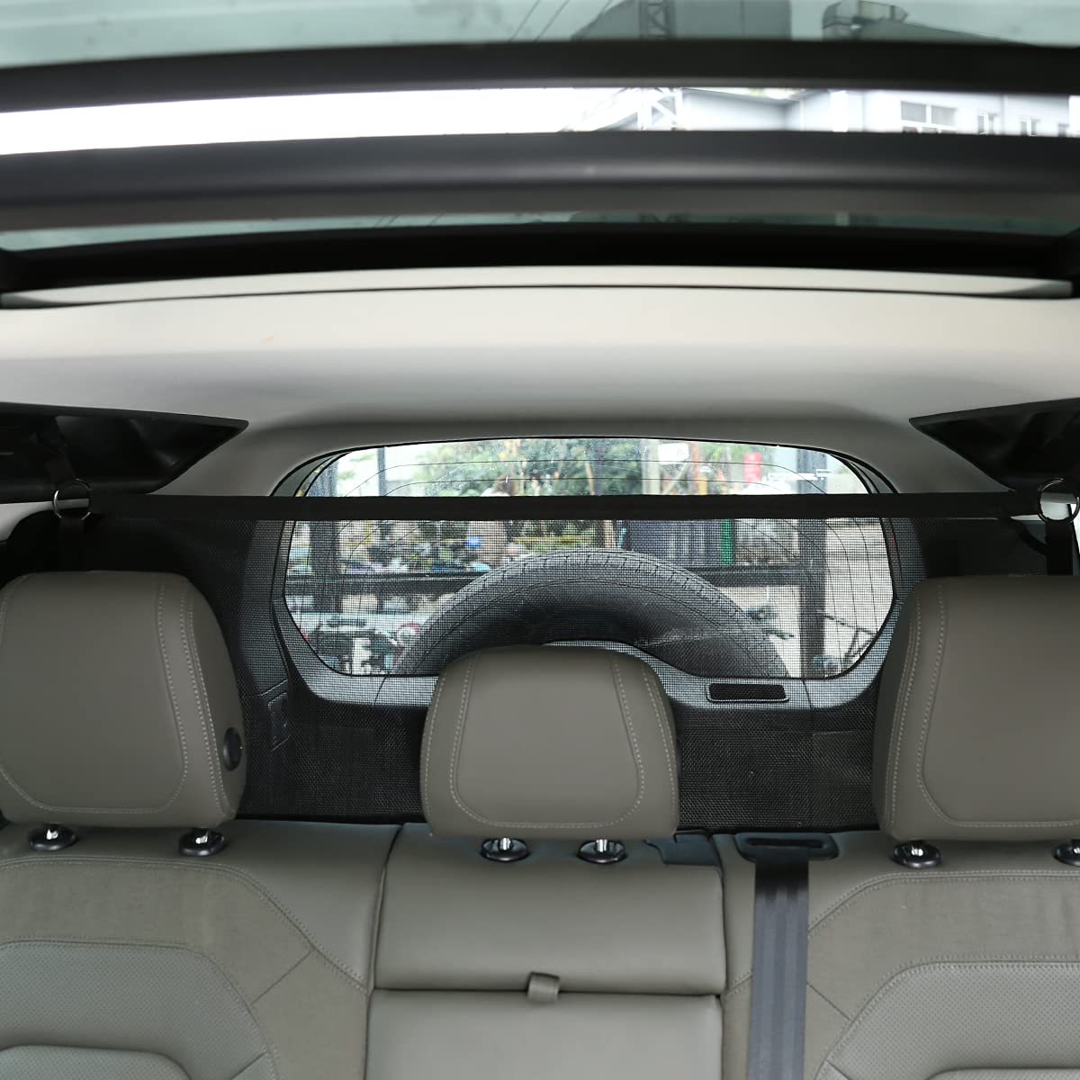 Cheya Pet Restraint Net Dog Fence Car Backseat Divider Vehicle Gate Cargo Area Travel Trunk Mesh Net Screen For Land Rover Defender 110 2020 2021 (Style B)
