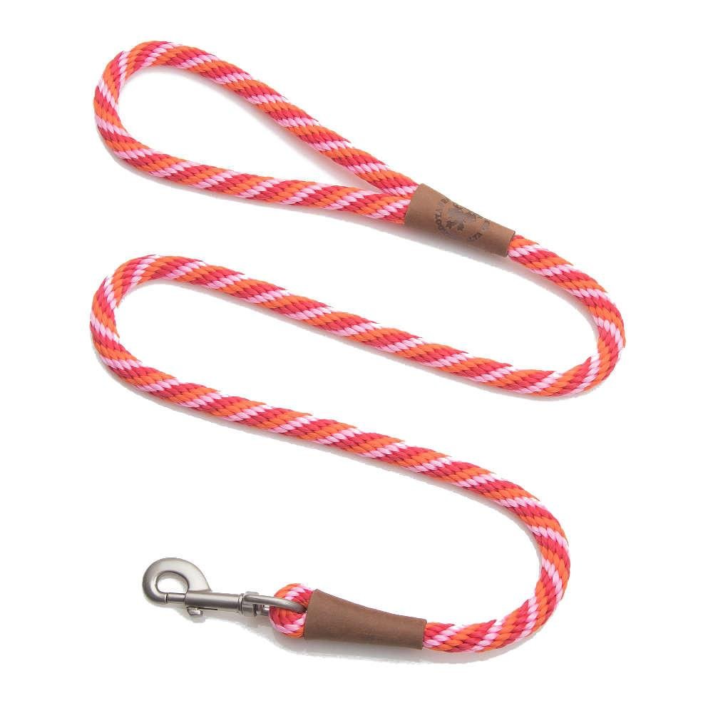 Mendota Pet Snap Leash - British-Style Braided Dog Lead, Made in The USA - Taffy, 1/2 in x 6 ft - for Large Breeds