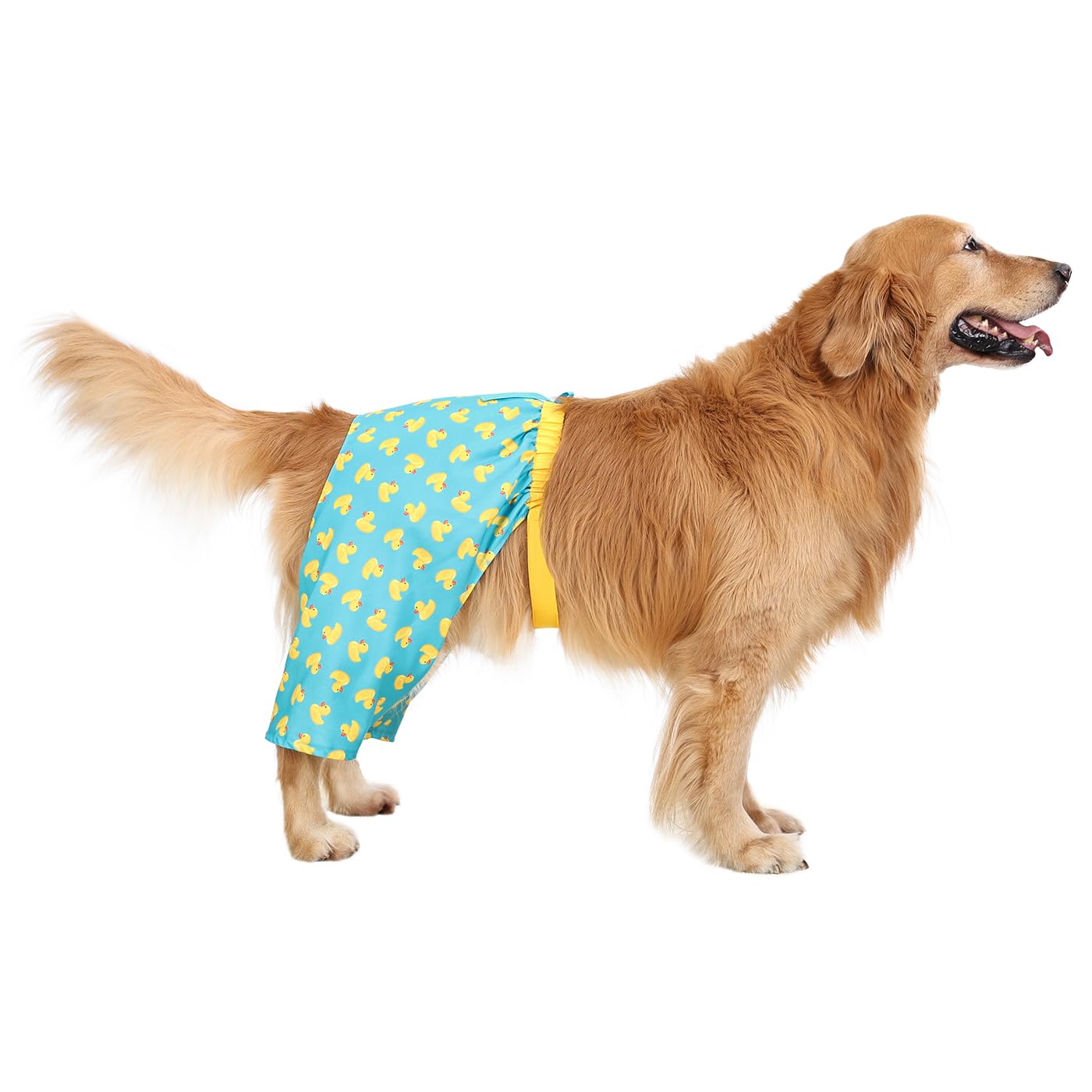 Hde Dog Swim Trunks Hawaiian Board Shorts Beach Pool Swimsuit For Xs To Xxl Dogs Teal Rubber Ducks - Xxl