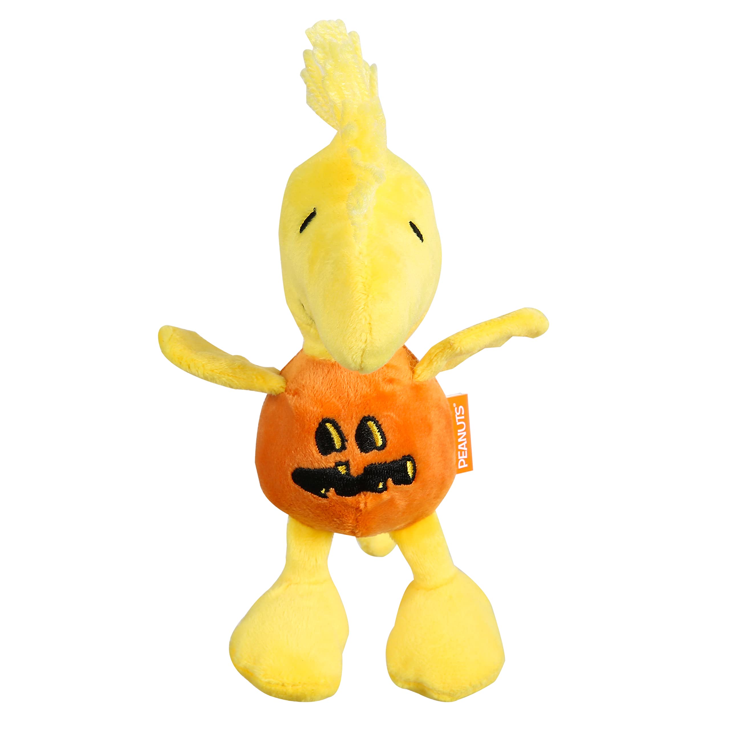 Peanuts For Pets 6 Inch Halloween Woodstock Pumpkin Plush Dog Toy With Squeaker, Small Dog Toy | Fabric Woodstock Yellow Plush Dog Toy | Squeaky Dog Toys And Stuffed Dog Toys For All Dogs