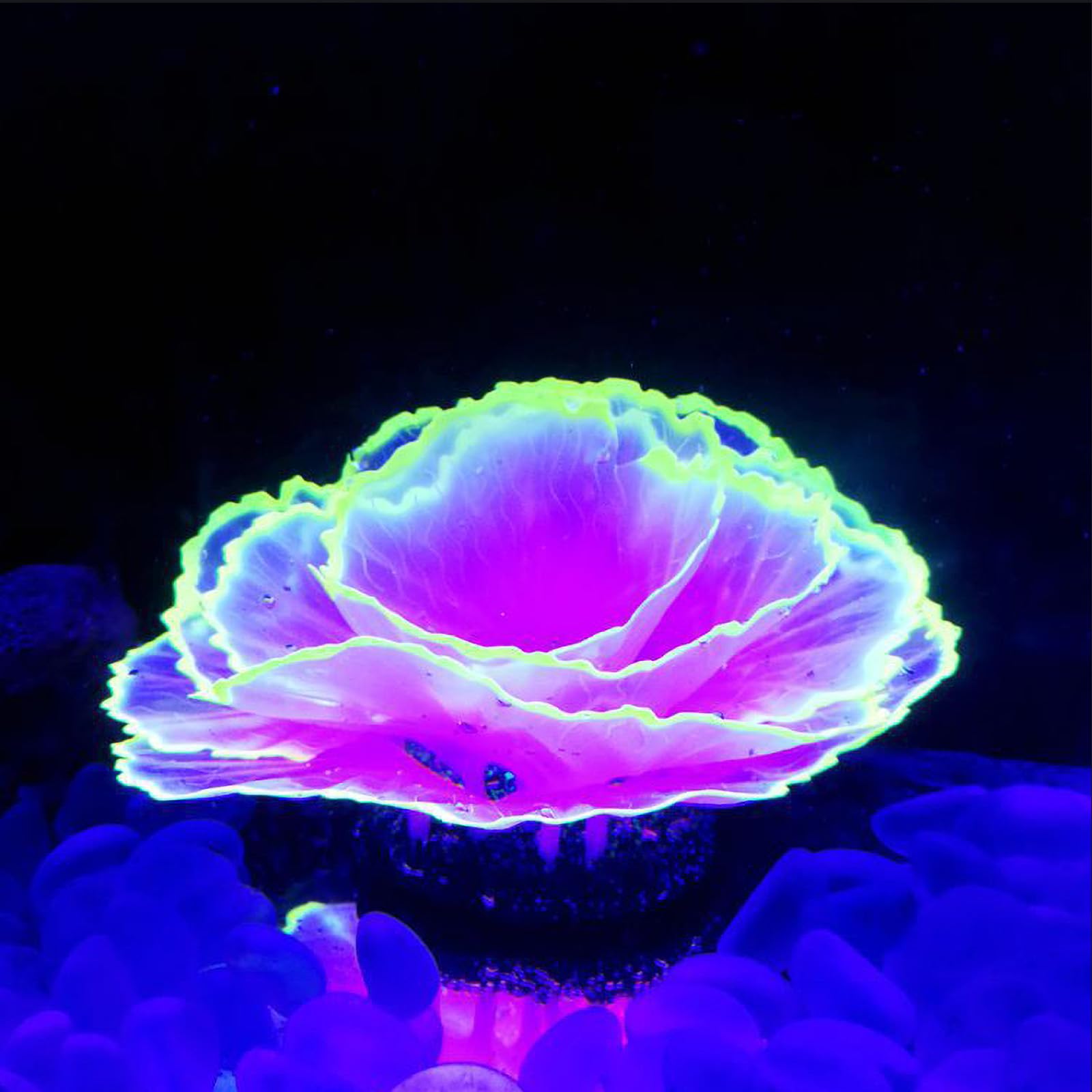 Aquarium Coral Ornament Glowing Effect Coral Decor Resin Fish Tank Plants Decoration for Aquarium Tank Landscape(Purple)