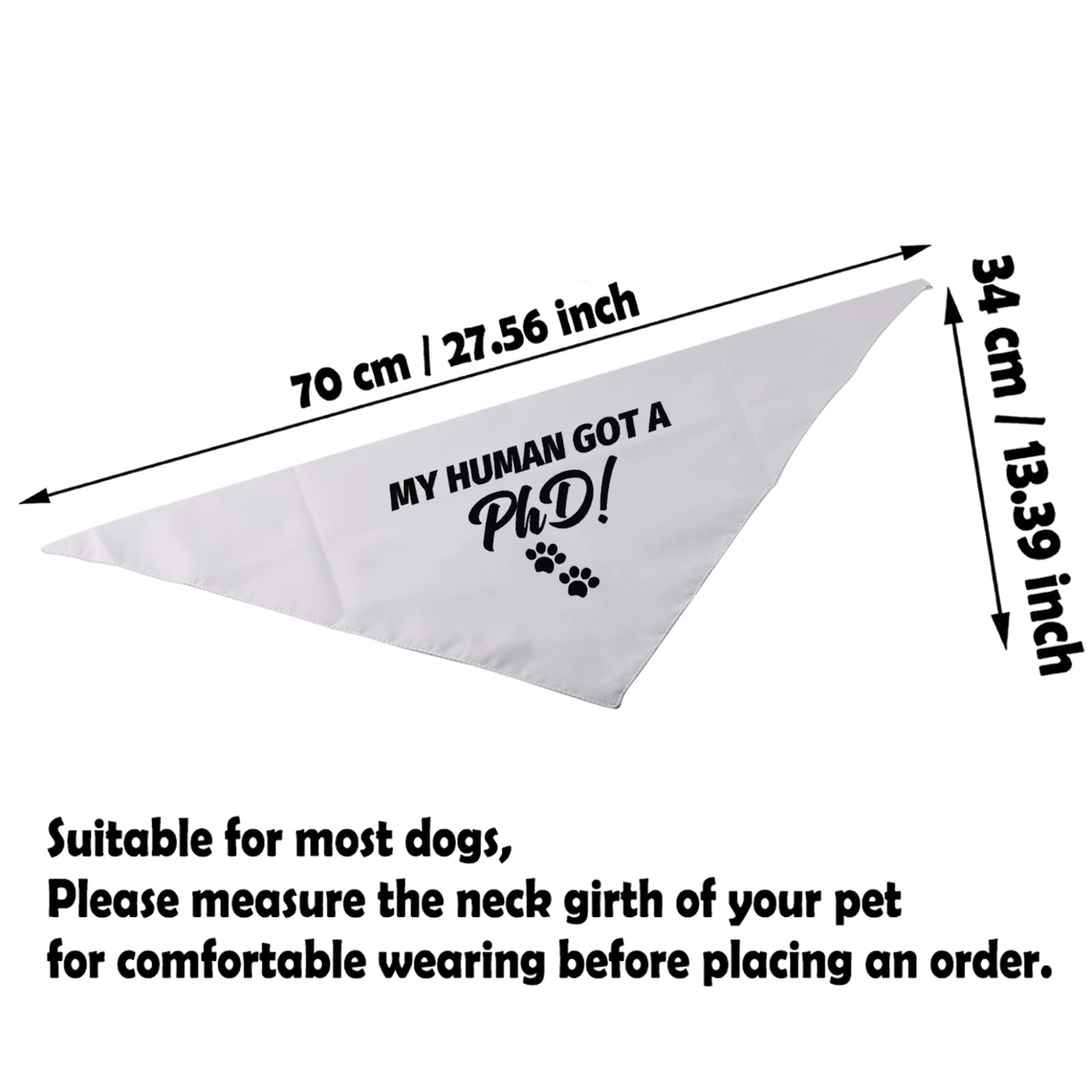 Pwhaoo 1 Piece My Human Got A Phd Dog Bandana Graduation Dog Bandana Phd Graduation Bandana (Got A Phd D)