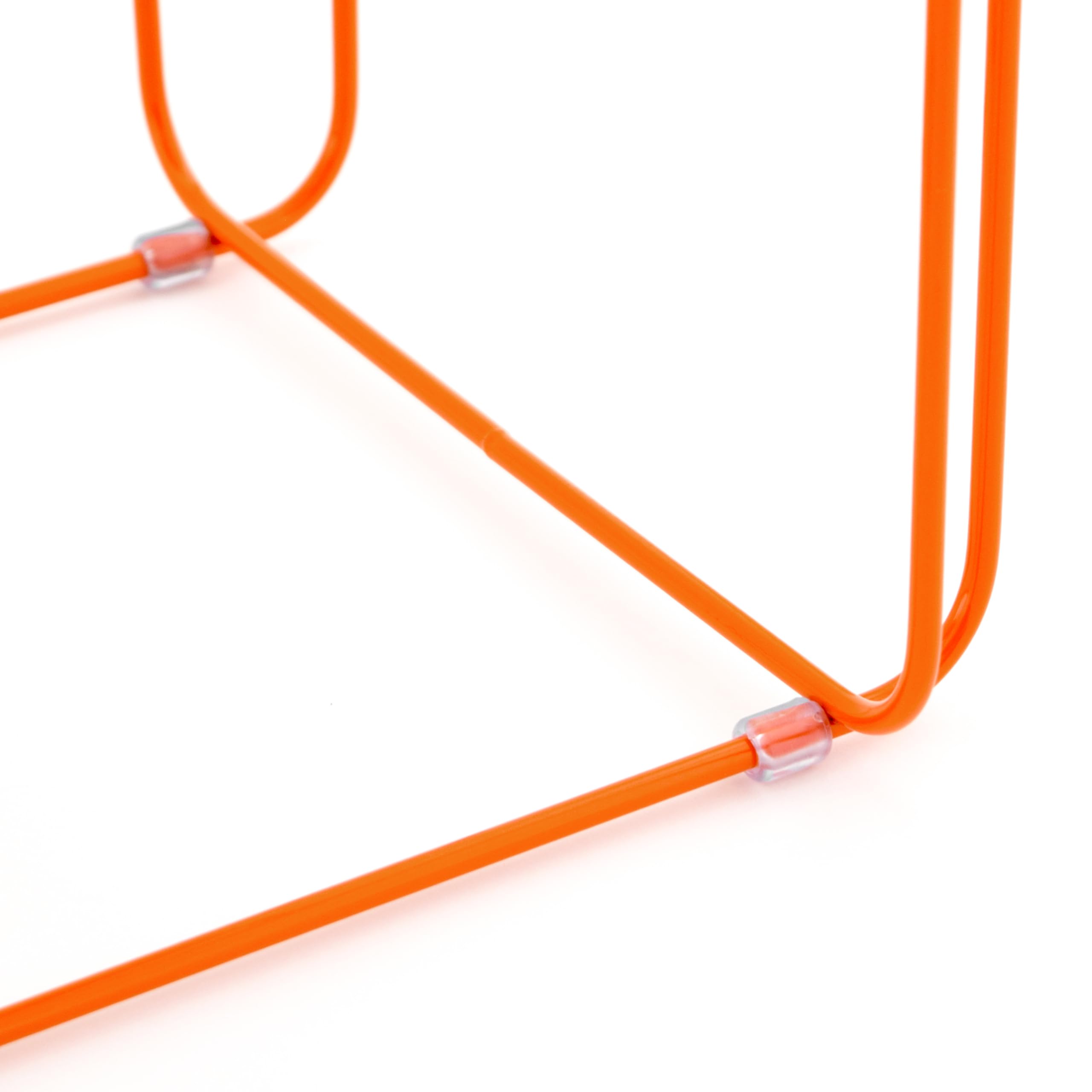Doca Pet Elevated Dog Bowls Stand - 2 Stainless Steel Dishes, Non-Skid, Modern Design, Small, Orange Frame, Model WDS-OR-3CP