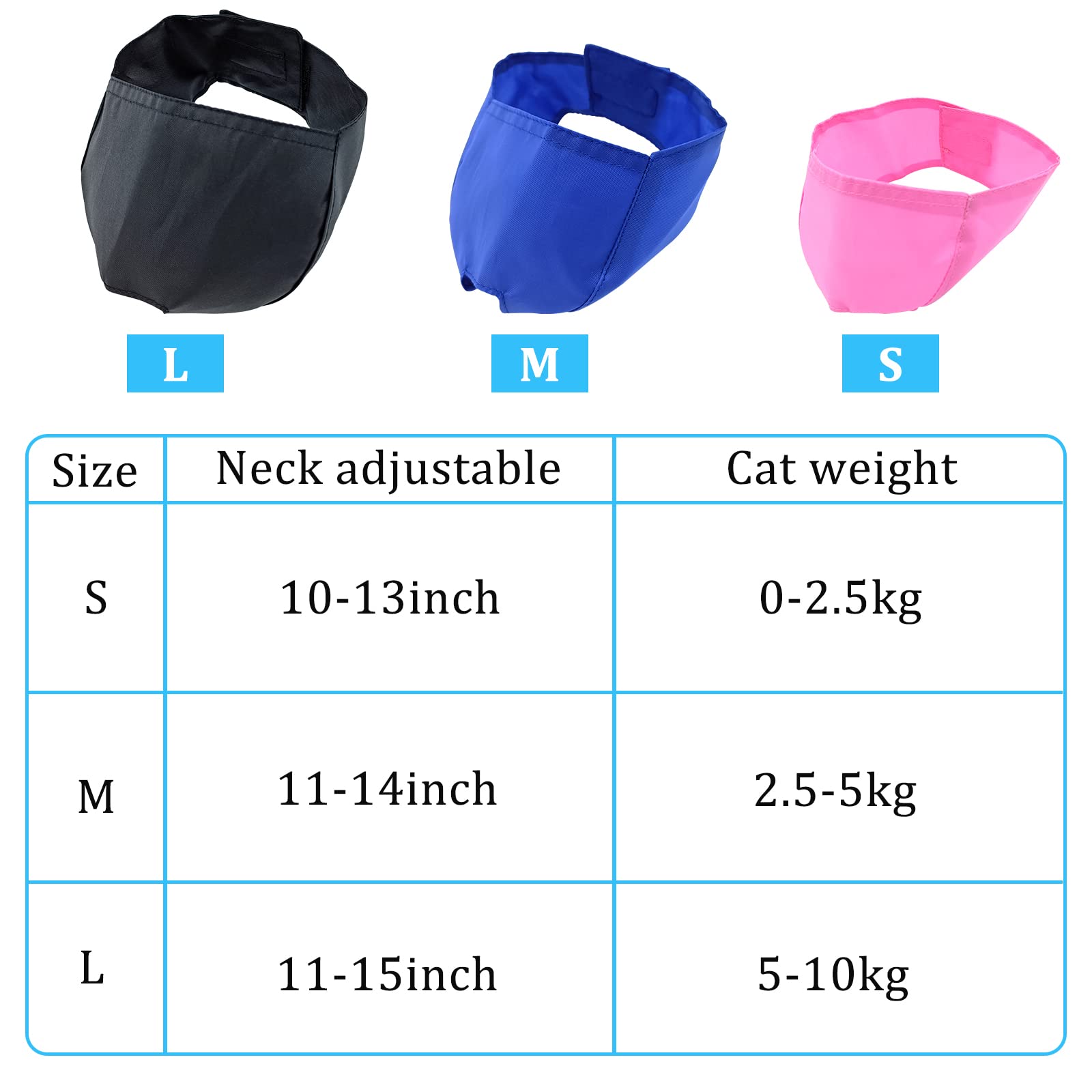 3 Pieces Cat Muzzles Breathable Mesh Muzzles Cat Grooming Restraint Bags With Muzzle Anti Bite Anti Meow For Prevent Cats From B