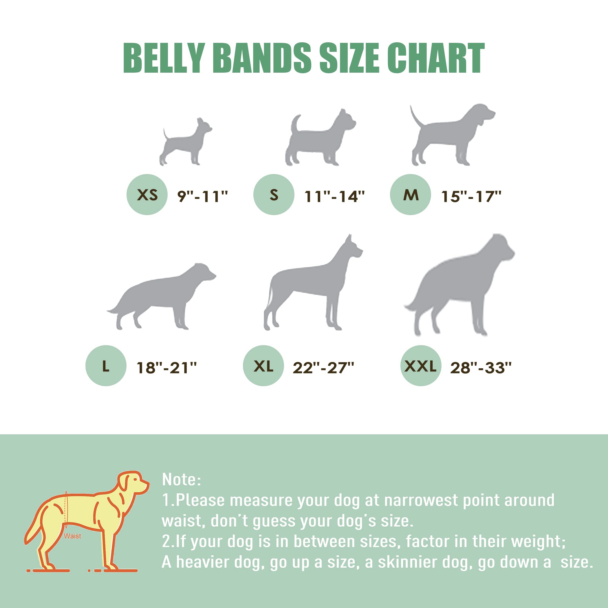 Wegreeco Washable Male Dog Belly Band Stylish - Dog Diapers Male - Washable Male Dog Belly Wrap, Dog Diapers Male (Blue, Green,