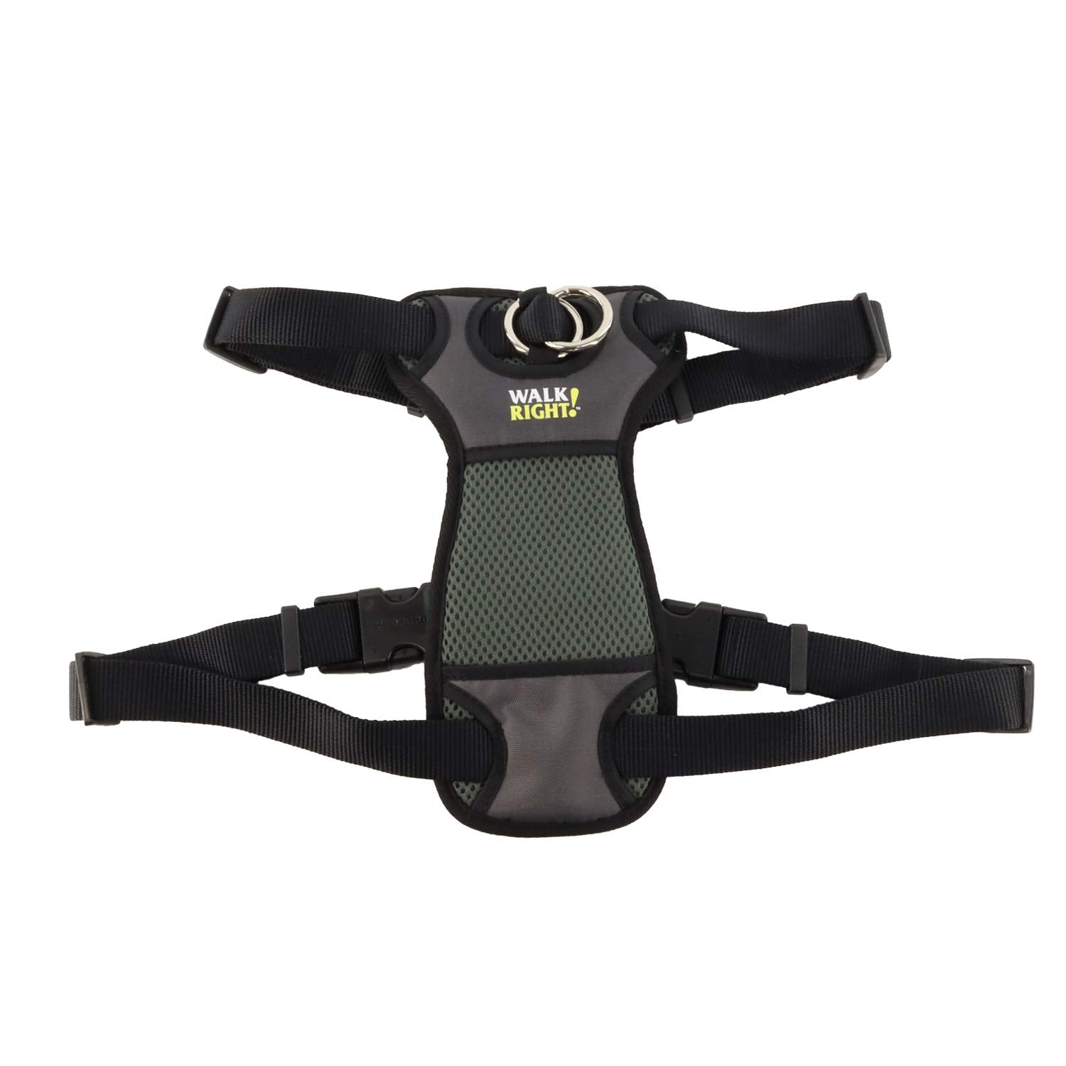 Coastal Pet Walk Right Front-Connect No-Pull Padded Dog Harness - Adjustable & Comfortable Dog Harness - Small & Large Breed Fit - Quality Pet Supplies - Black, Lrg (26'-38')