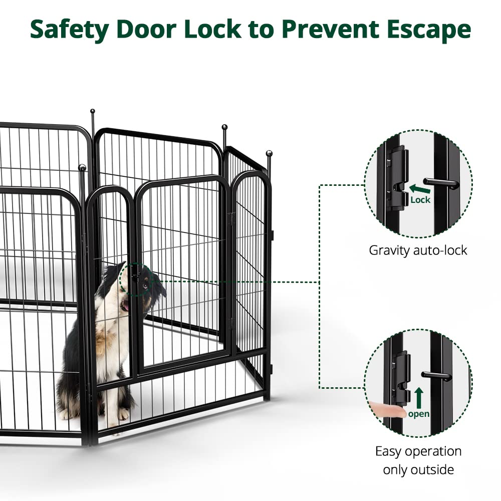 PawGiant Dog Fence Playpen 24   /32   /40    Indoor Outdoor for Small/Medium/Large Dogs, Metal Pet Puppy Cat Exercise Fencing Ga
