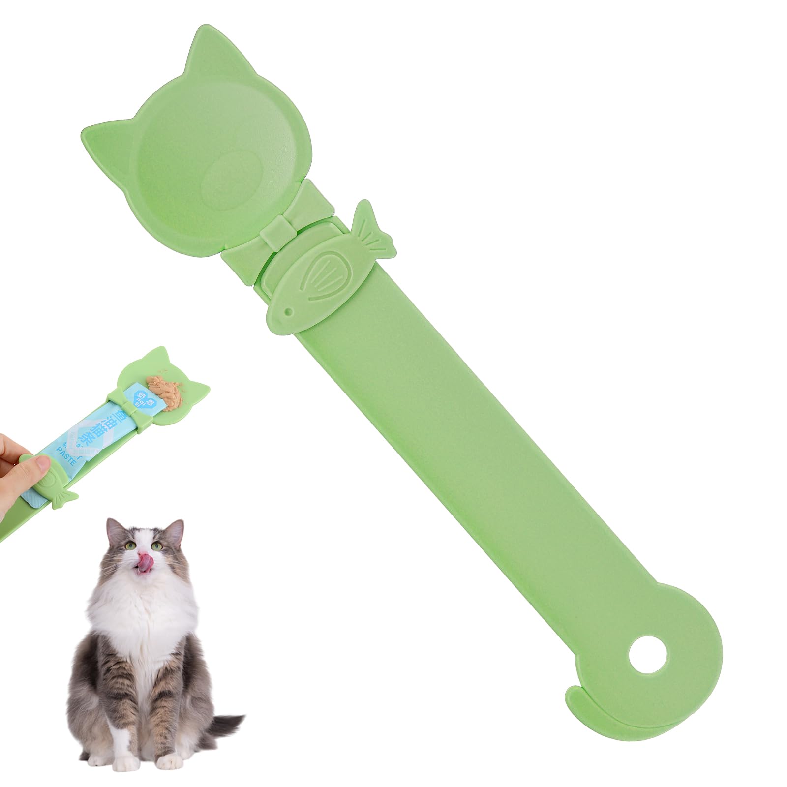 Classicseali Cat Treat Spoon Squeeze,10.43 X 2.36 in Churu Spoon, Multifunctional Durable Cat Treat Feeder Spoons, Comfortable G