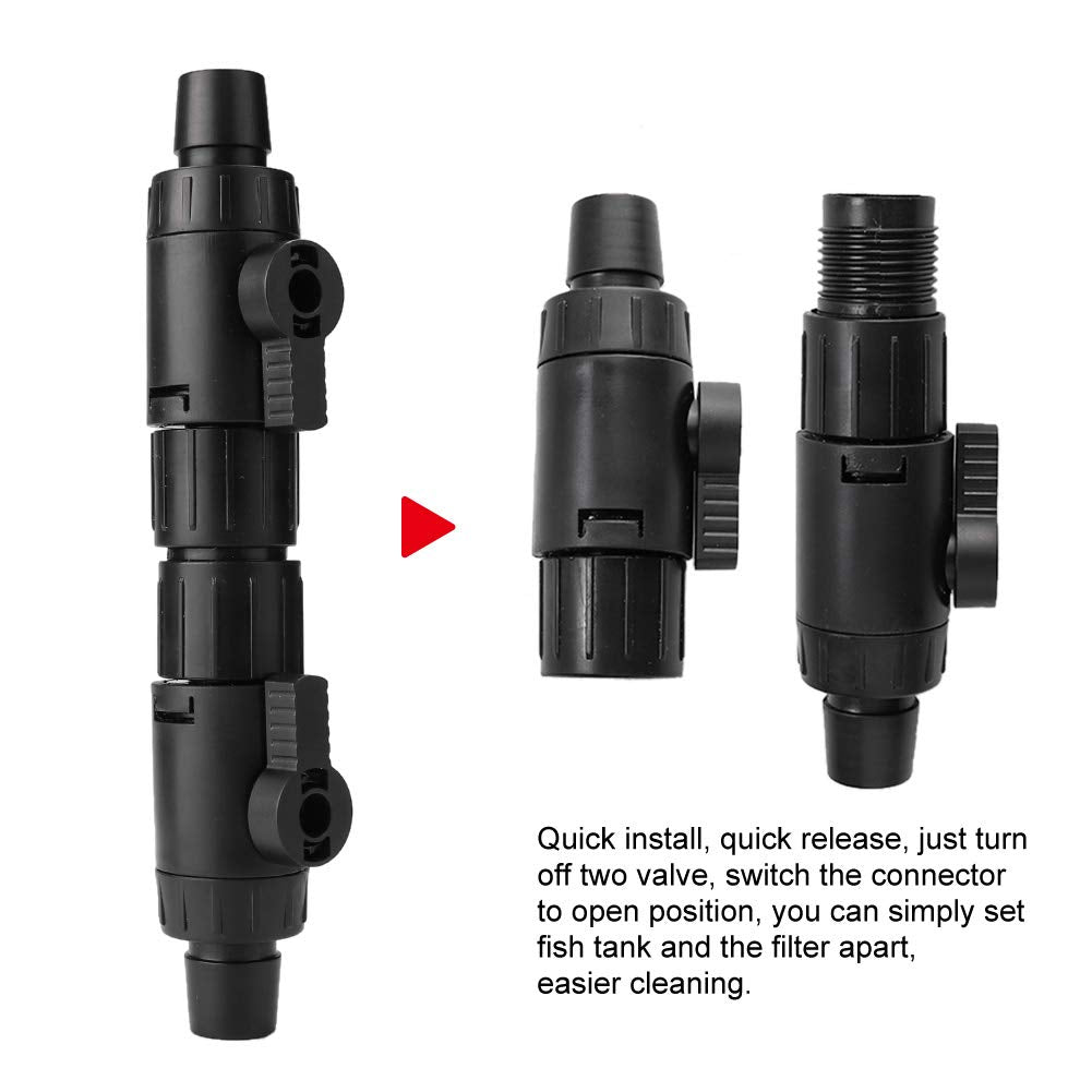 Jeanoko Fish Tank Pipe Valve Quick Release Joint Aquarium Hose Valve Pipe Valve Water Flow Control Valve(16mm Valve: 18cm/7.1inc