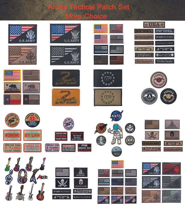 Antrix 2 Pieces Service Dog Emt Ems Medic Paramedic Star Of Life Vests/Harnesses Warning Emblem Embroidered Fastener Hook & Loop Emotional Support Animal Patch For Dogs Harness Dogs Vest