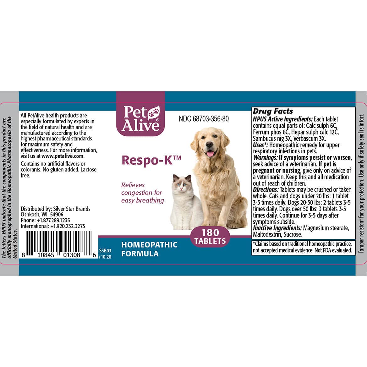 Petalive Breathe Easy Combopack For Pets - For Relief Of Wheezing, Chest Discomfort, Colds And Respiratory Irritation