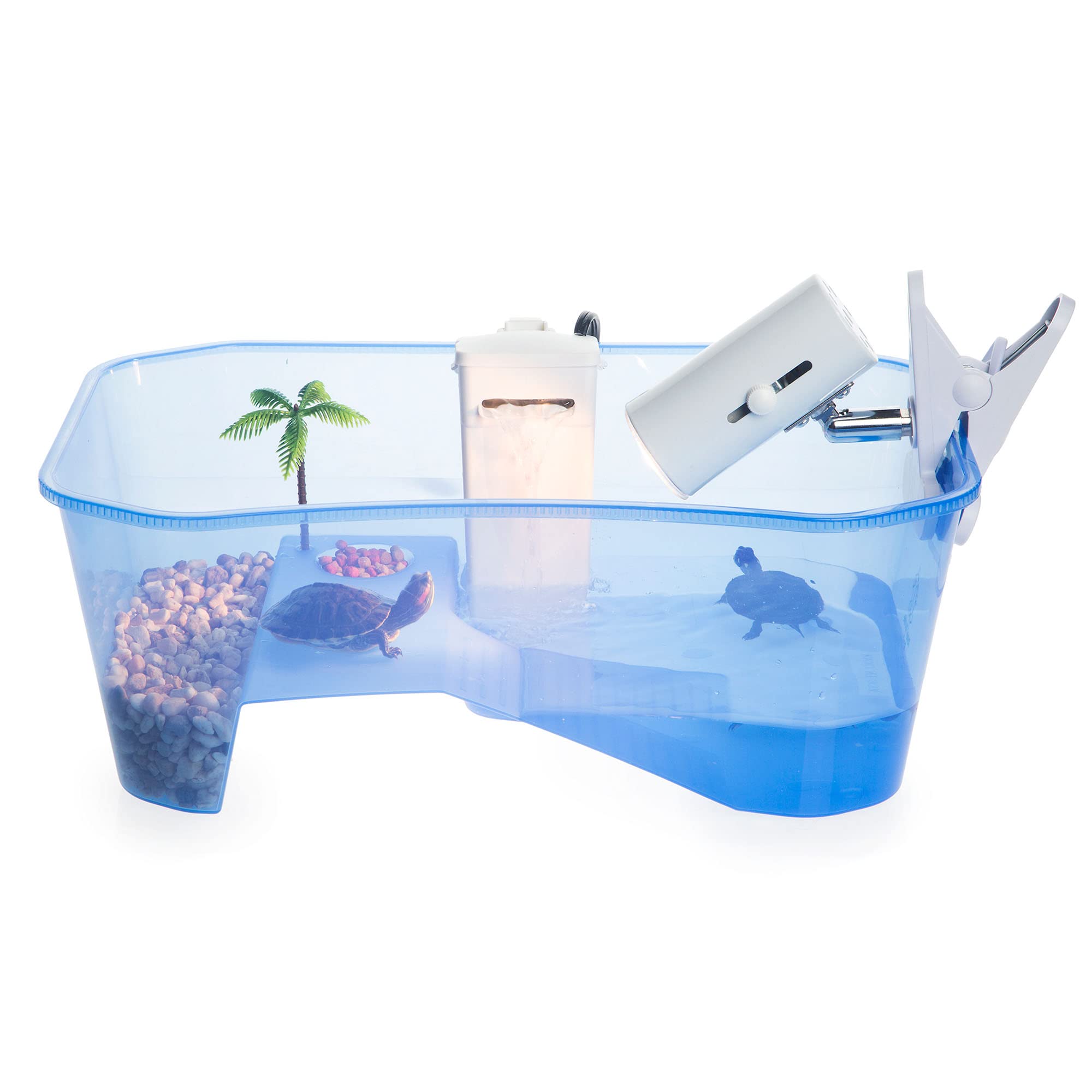 Turtle Tank for Kids & Reptile Lovers with a Turtle Lamp. Breeds Turtle up to 4 inches. Terrarium / Aquarium with Terrapin Lake,