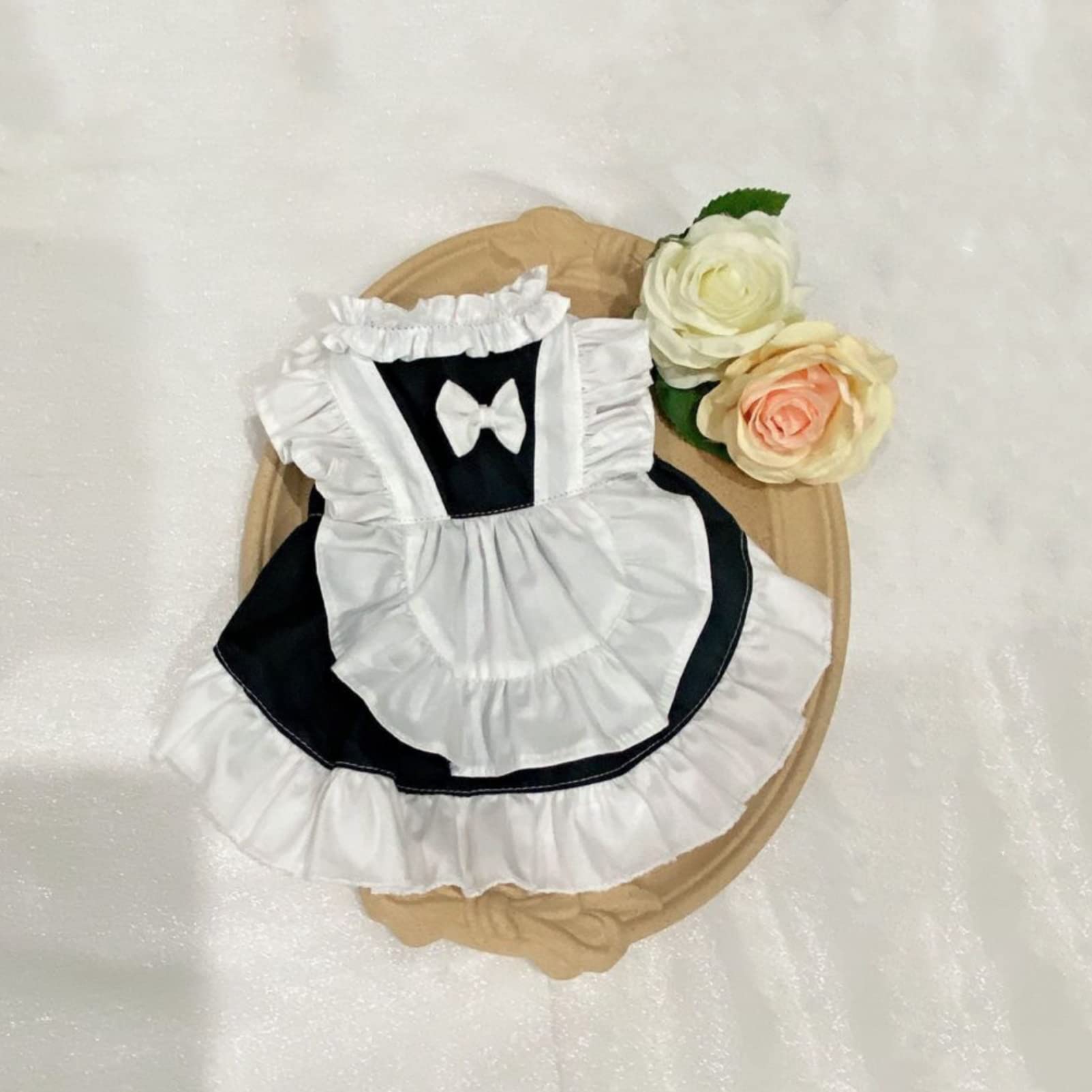 apott Pet Maid Outfit Cat Princess Dresses Adorable Costume for Cats Dogs Birthday Party, Black White M