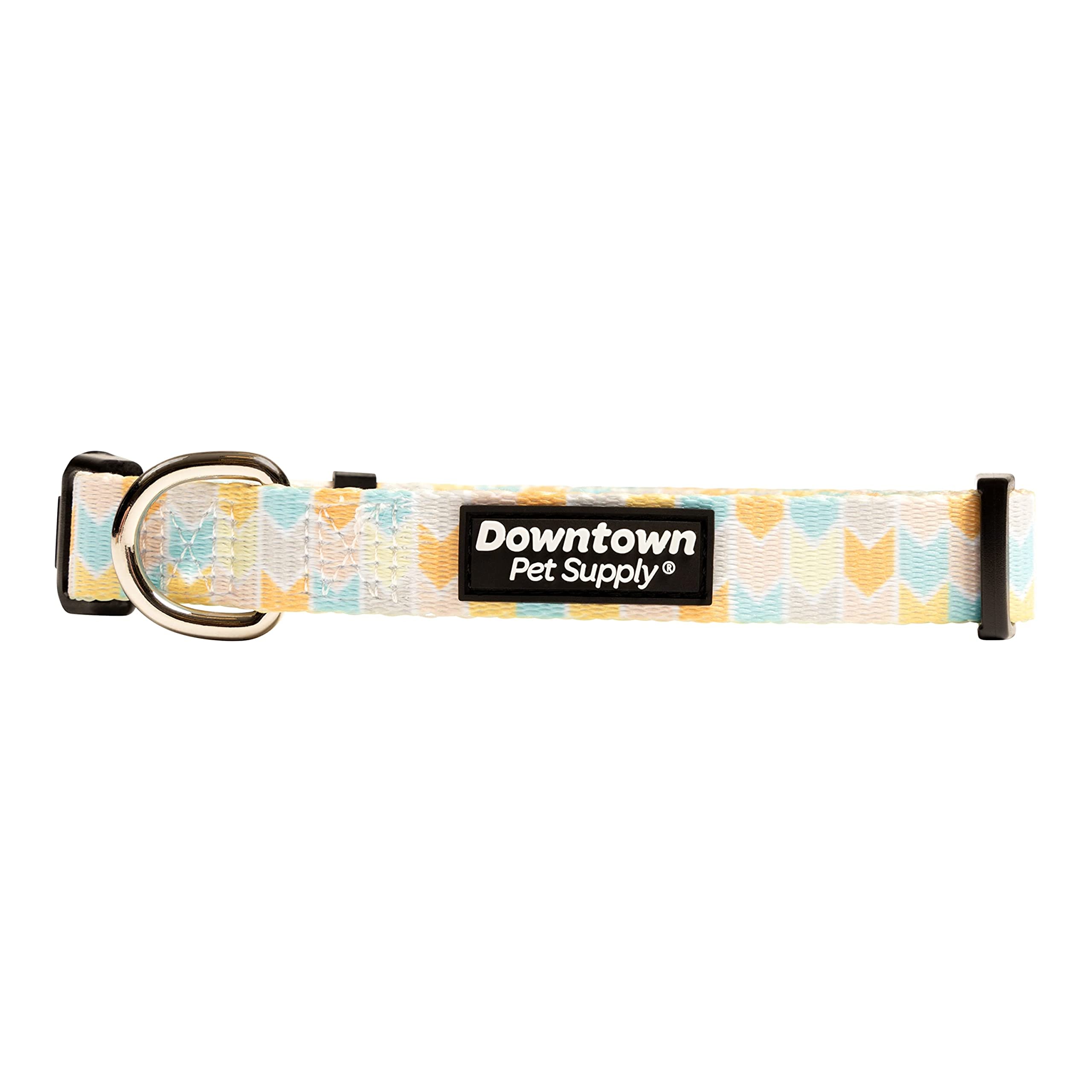 Downtown Pet Supply - Best & Fancy Adjustable Dog Collar - Lightweight With Quick Buckle & D-Ring - Hand Wash Safe - Chevron - L