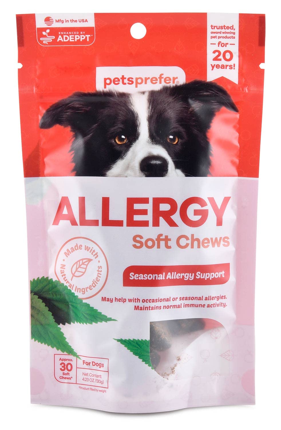 Pets Prefer Soft Chews for Dogs, Skin and Coat Support with Apple Cider Vinegar and Licorice Root, Supports Immune Health, Pork 