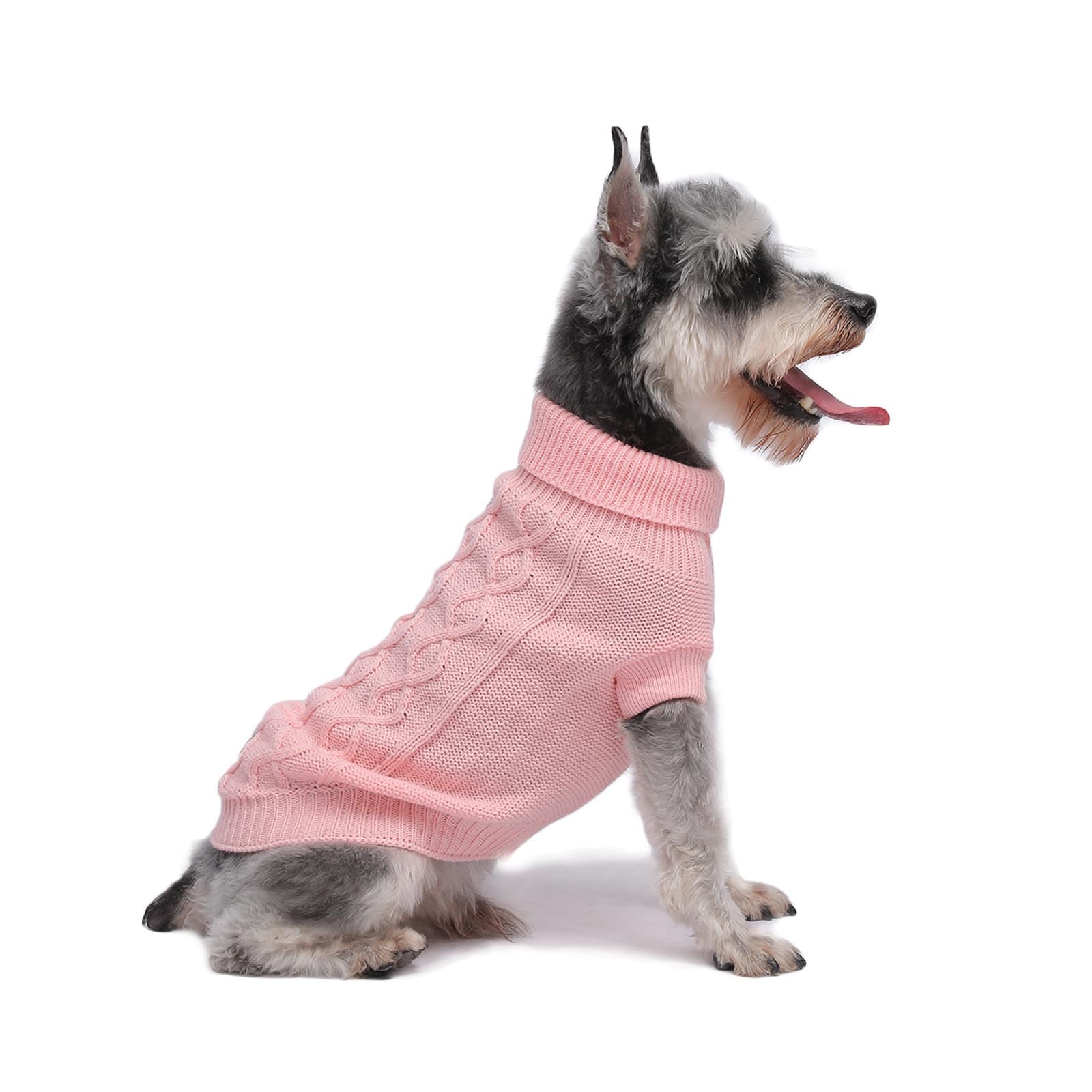 Dog Warm Winter Sweater Mengmengda Pet Dog Clothes Dog Knitwear For Small To Medium Dog Outfits (Pink Xl)