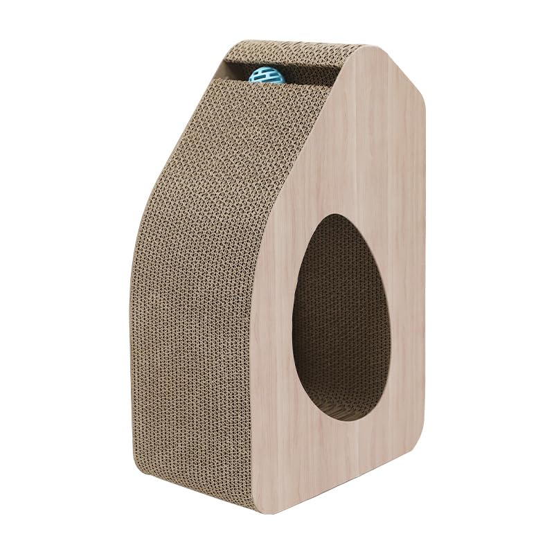 Emily Pets Cat Scratching Board With Tunnel  Corrugated Paper Cat Scratcher Toy With Ball, Durable & EcoFriendly  Indoor Cat 