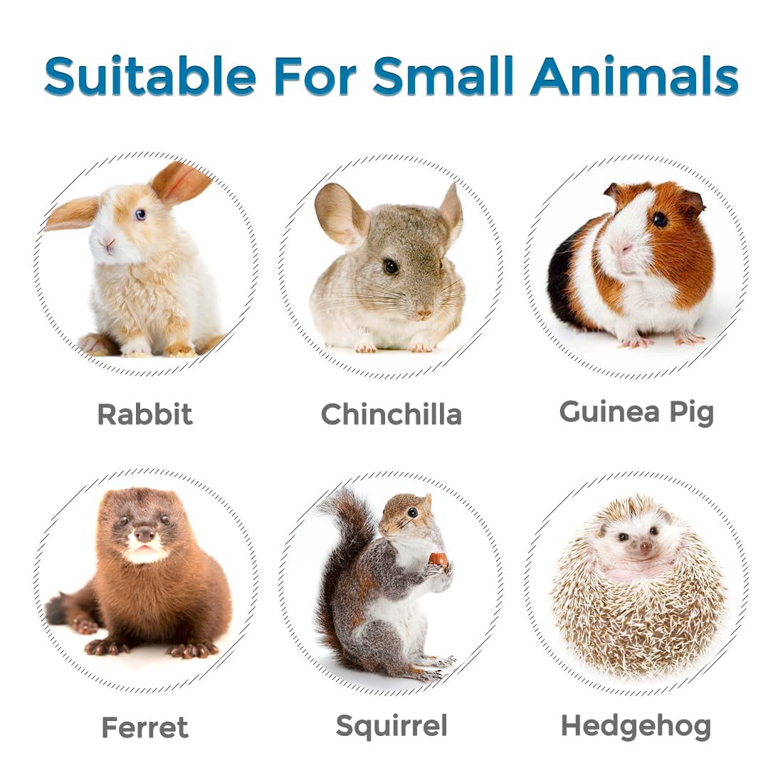 Vannon Top Fill Small Animal Water Bottles for Crate No Drip BPA Free Water Dispenser for Rabbit, Chinchilla, Ferret, Guinea Pig