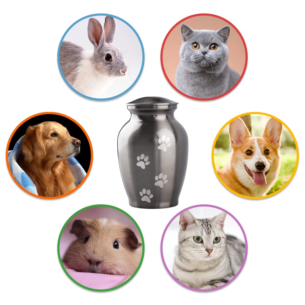 Pcs Memorial Pet Cremation Urns For Dogs And Cats Ashes, Paws Engraved Pet Urn,Dog Keepsake Urns For Ashes-Small
