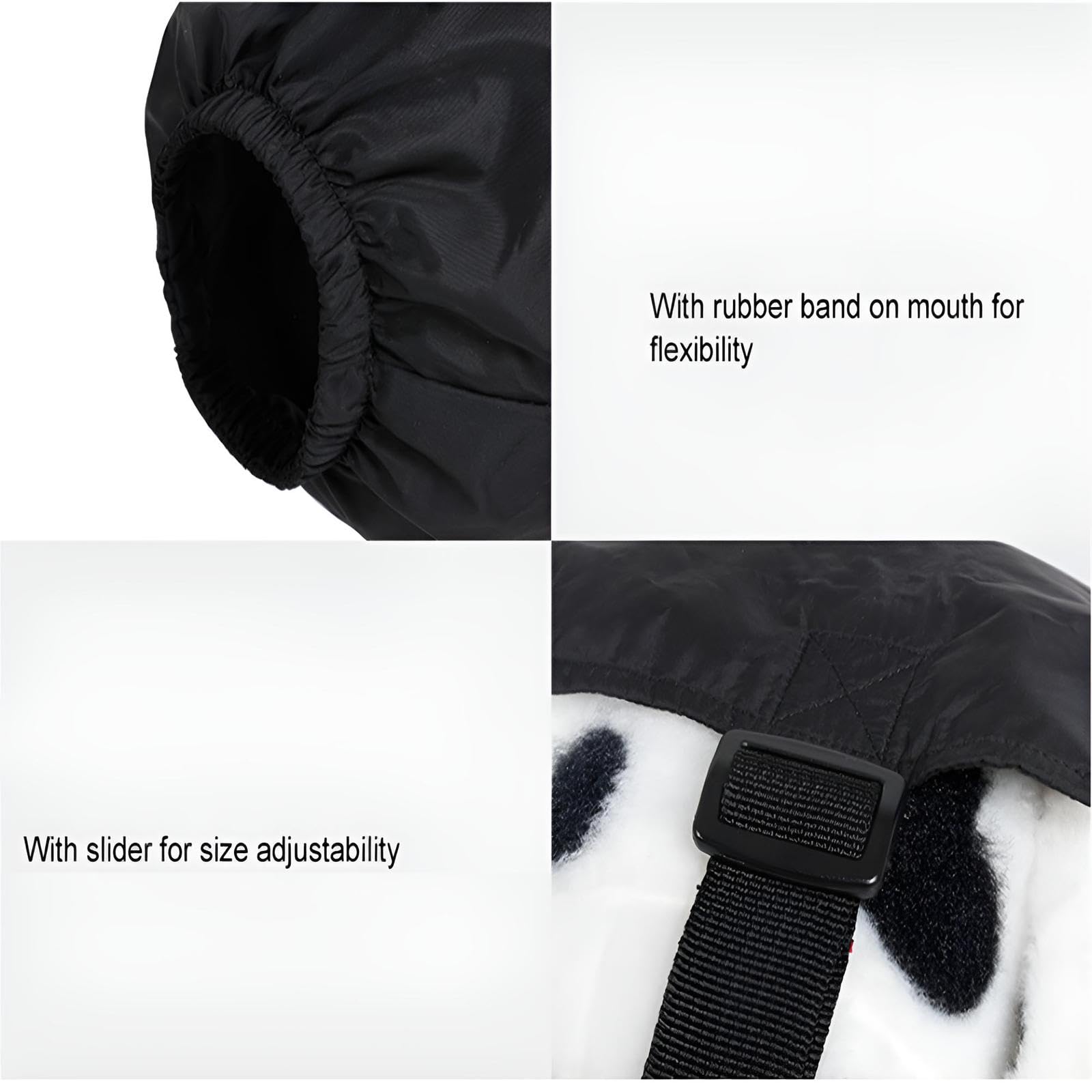 Delifur Dog Muzzle Pet Eye Cover Dog Blindfold Thunder Cap For Dogs Eye Mask Nylon Shading For Grooming Anti Car Sickness Adjustable(Xl)