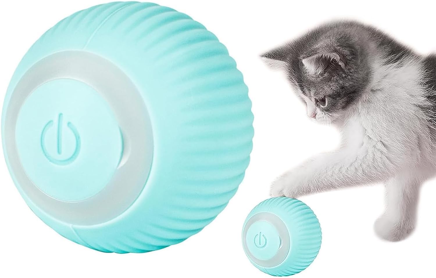 Gion 2.0 Smart Interactive Cat Toy Ball, Usb Rechargeable Automatic Rolling Ball, Stimulate Cats Fun Bouncing Ball With Led Ligh