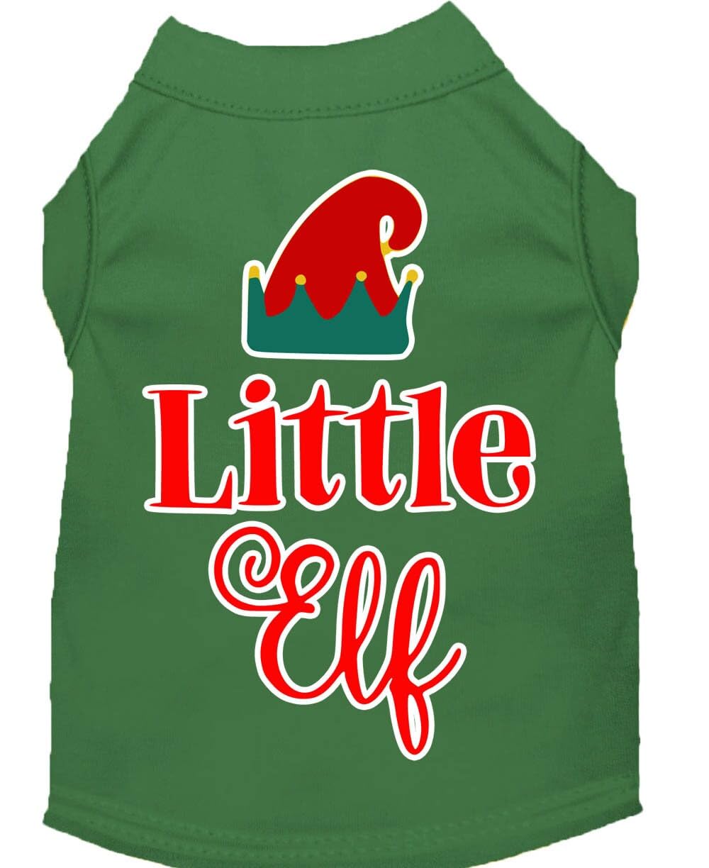 Christmas Pet Dog & Cat Shirt Screen Printed, &quot;Little Elf&quot; Yellow XL (14-20 lbs.)