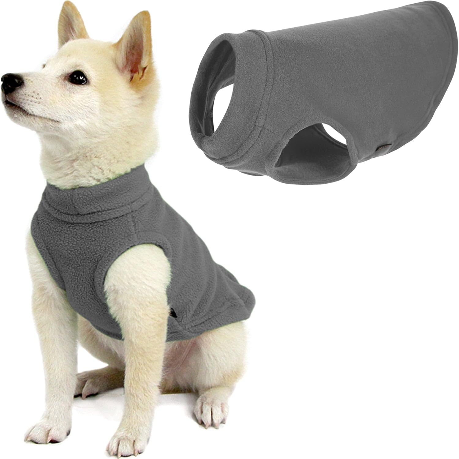 Gooby Stretch Fleece Vest Dog Sweater - Gray, Small - Warm Pullover Fleece Dog Jacket - Winter Dog Clothes For Small Dogs Boy Or Girl - Dog Sweaters For Small Dogs To Dog Sweaters For Large Dogs