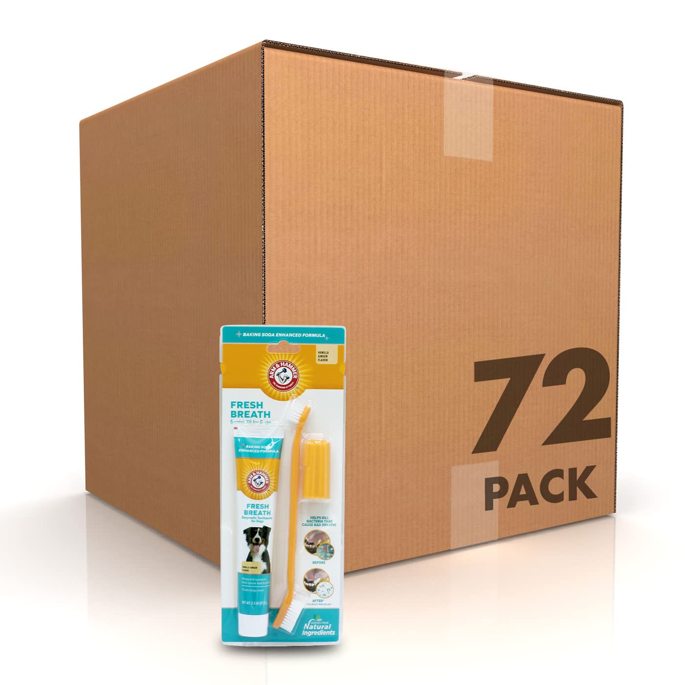 Arm & Hammer for Pets Fresh Breath Kit for Dogs | Contains Toothpaste, Toothbrush & Fingerbrush | Reduces Plaque & Tartar Buildu